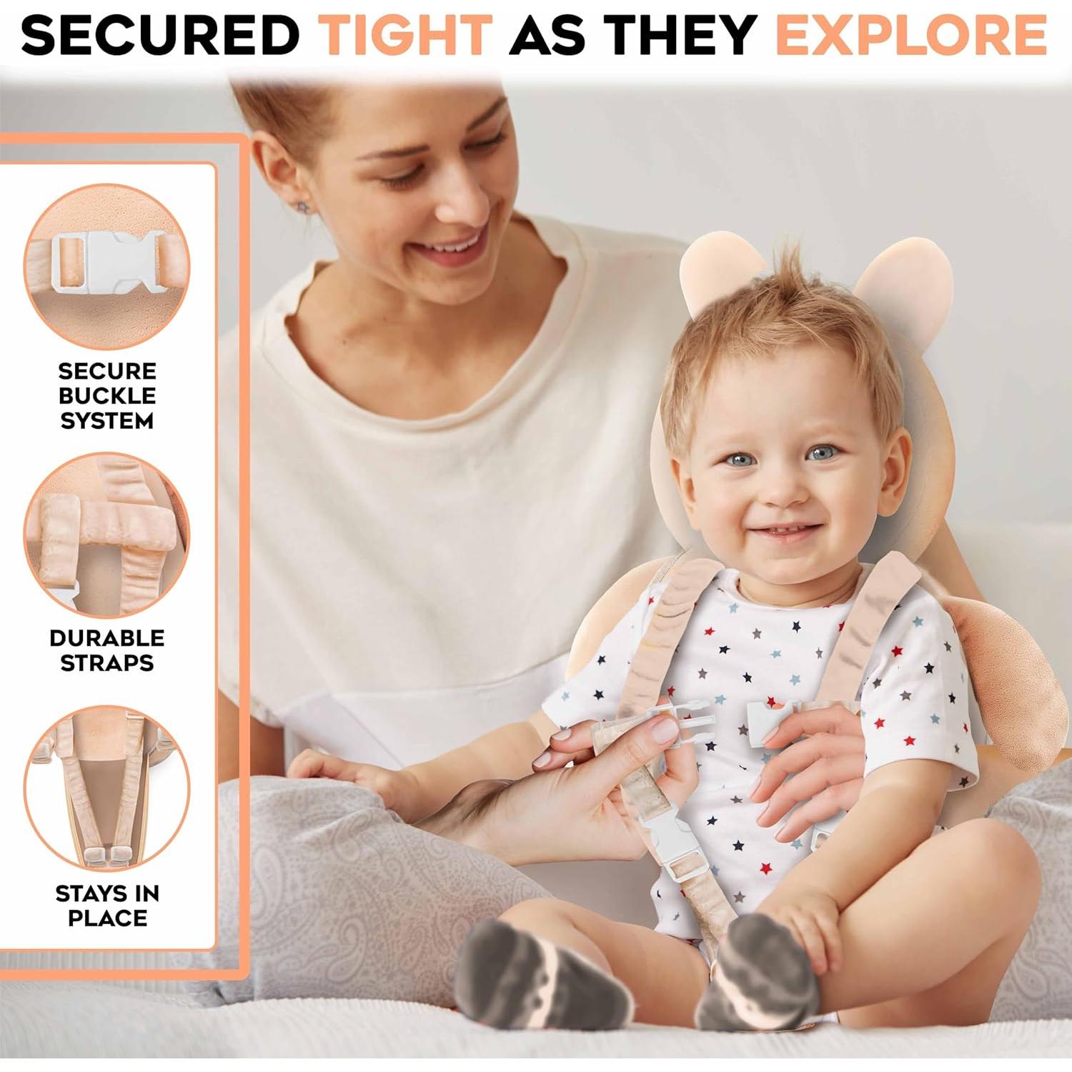 Mochila Protectora de Cabeza Pequeña Familia Beige 30x17cm