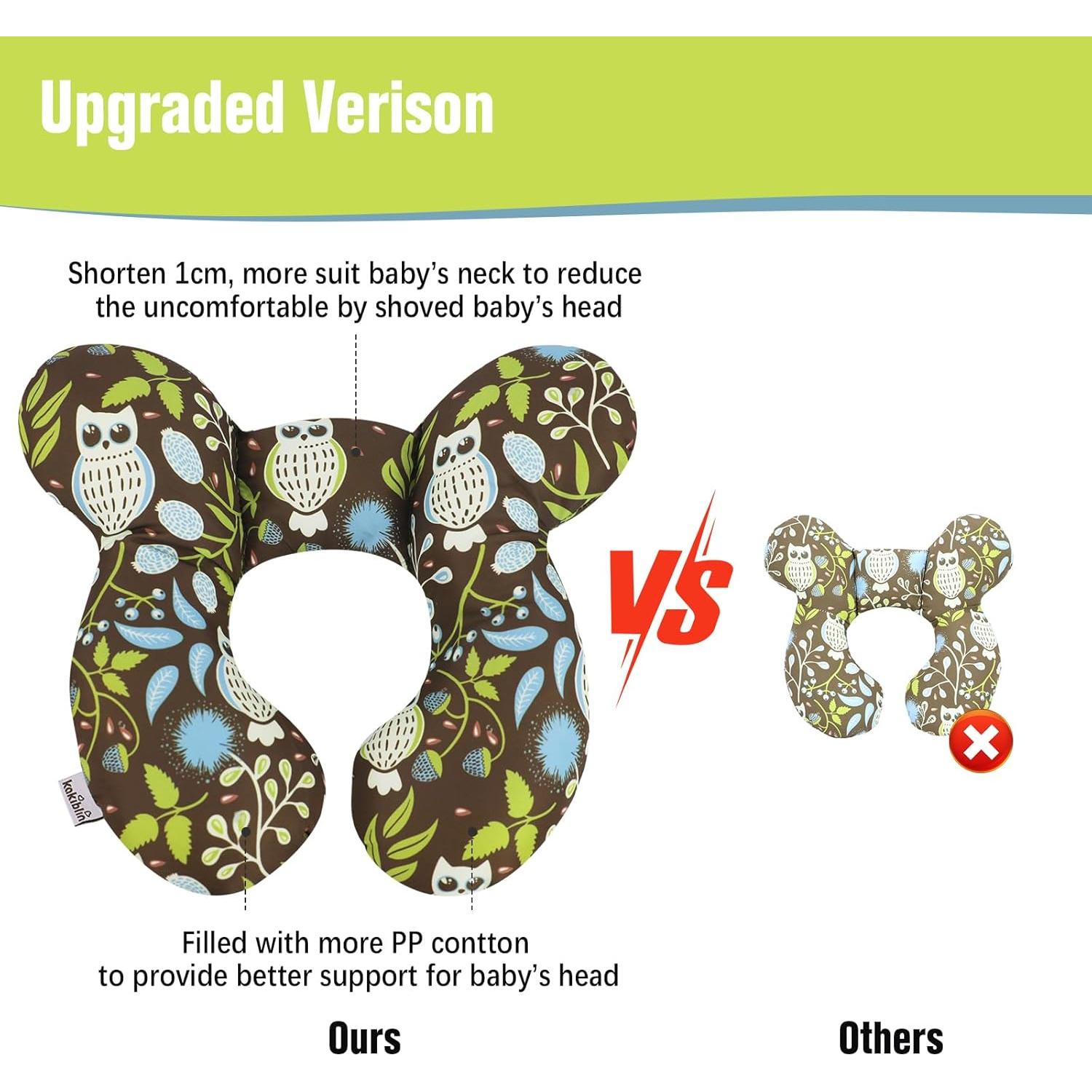 Almohada de Soporte para Bebé KAKIBLIN - Cuello Viaje 25x28cm