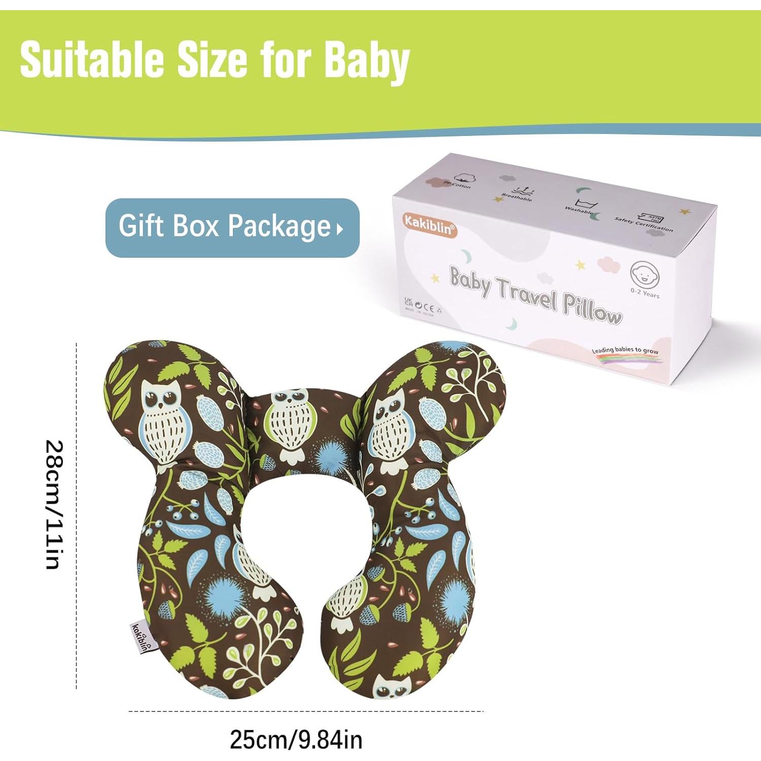Almohada de Soporte para Bebé KAKIBLIN - Cuello Viaje 25x28cm