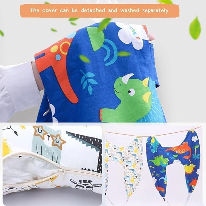 Almohada de Viaje para Niños Genérico Dinosaurio Azul Ajustable