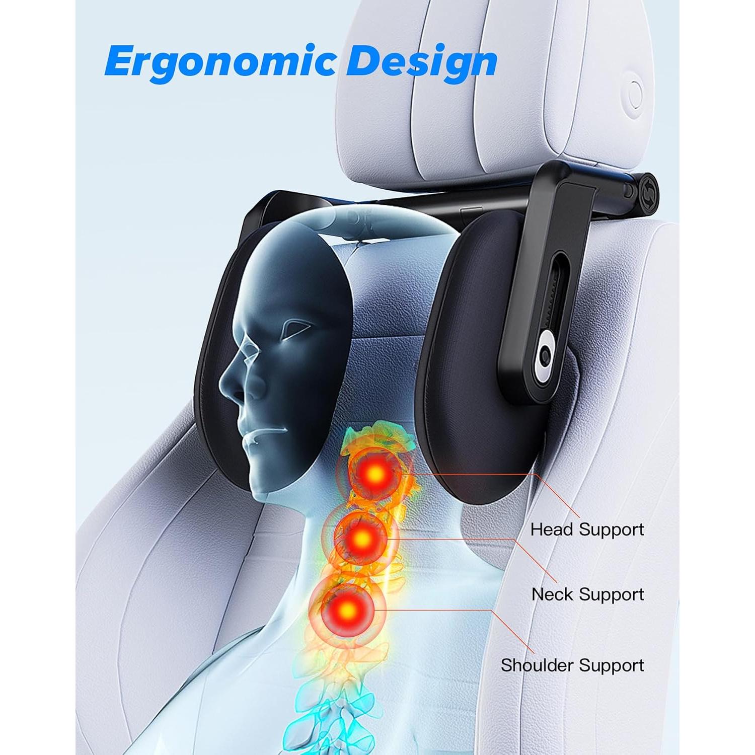 Almohada de reposacabezas para coche A13 - Soporte ergonómico 360°