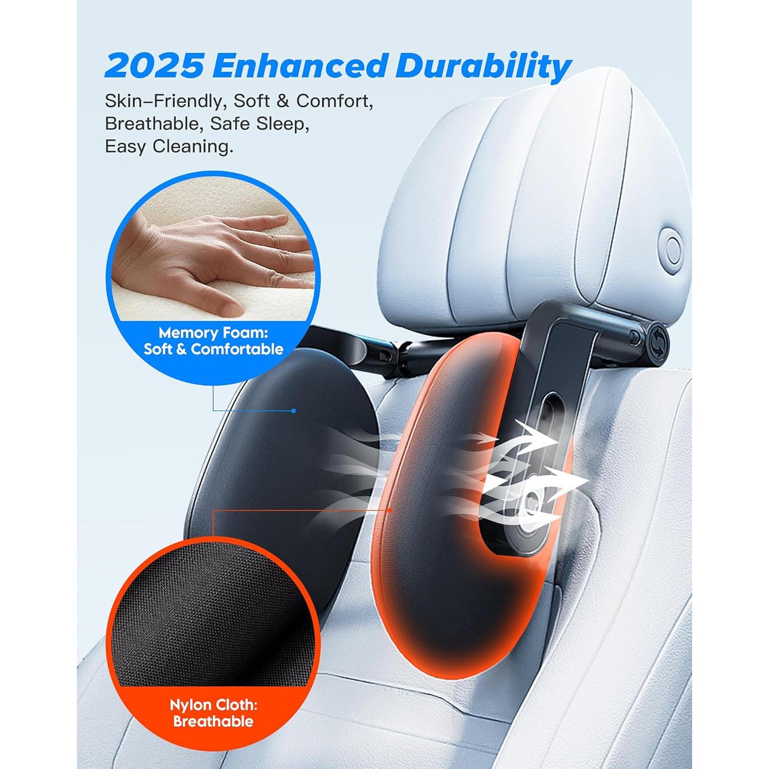 Almohada de reposacabezas para coche A13 - Soporte ergonómico 360°