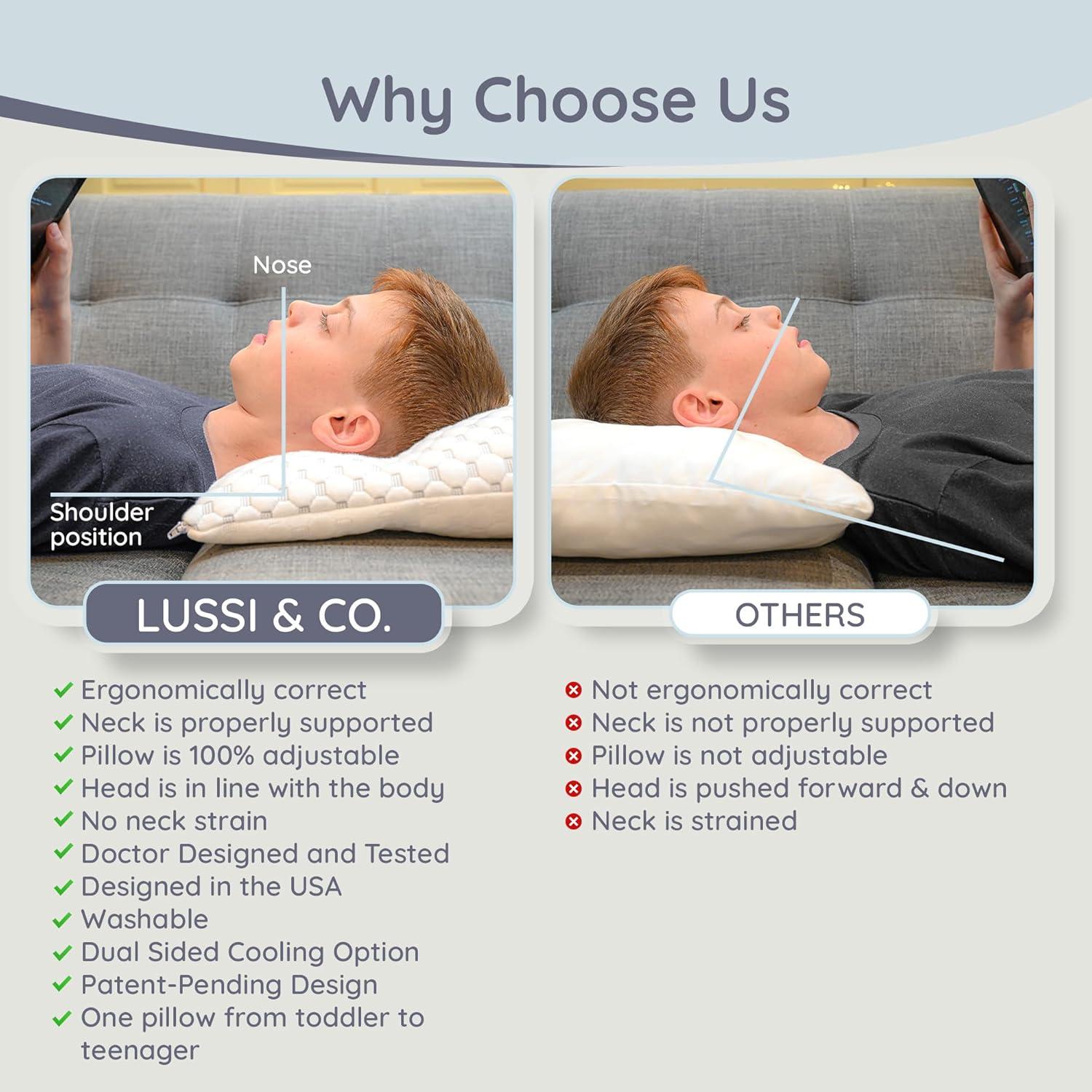 Almohada Ergonómica para Niños Lussi & Company 48x33 cm