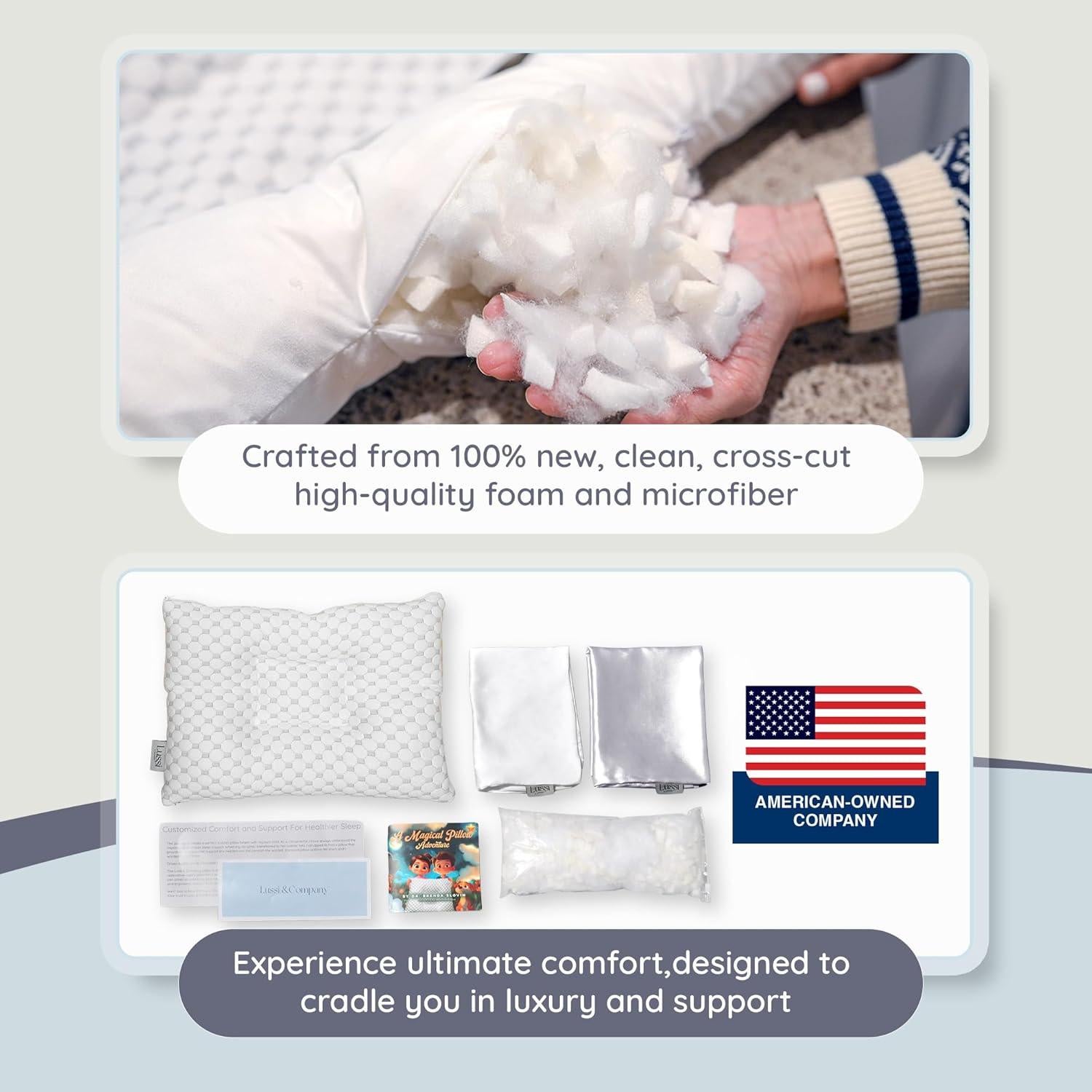 Almohada Ergonómica para Niños Lussi & Company 48x33 cm