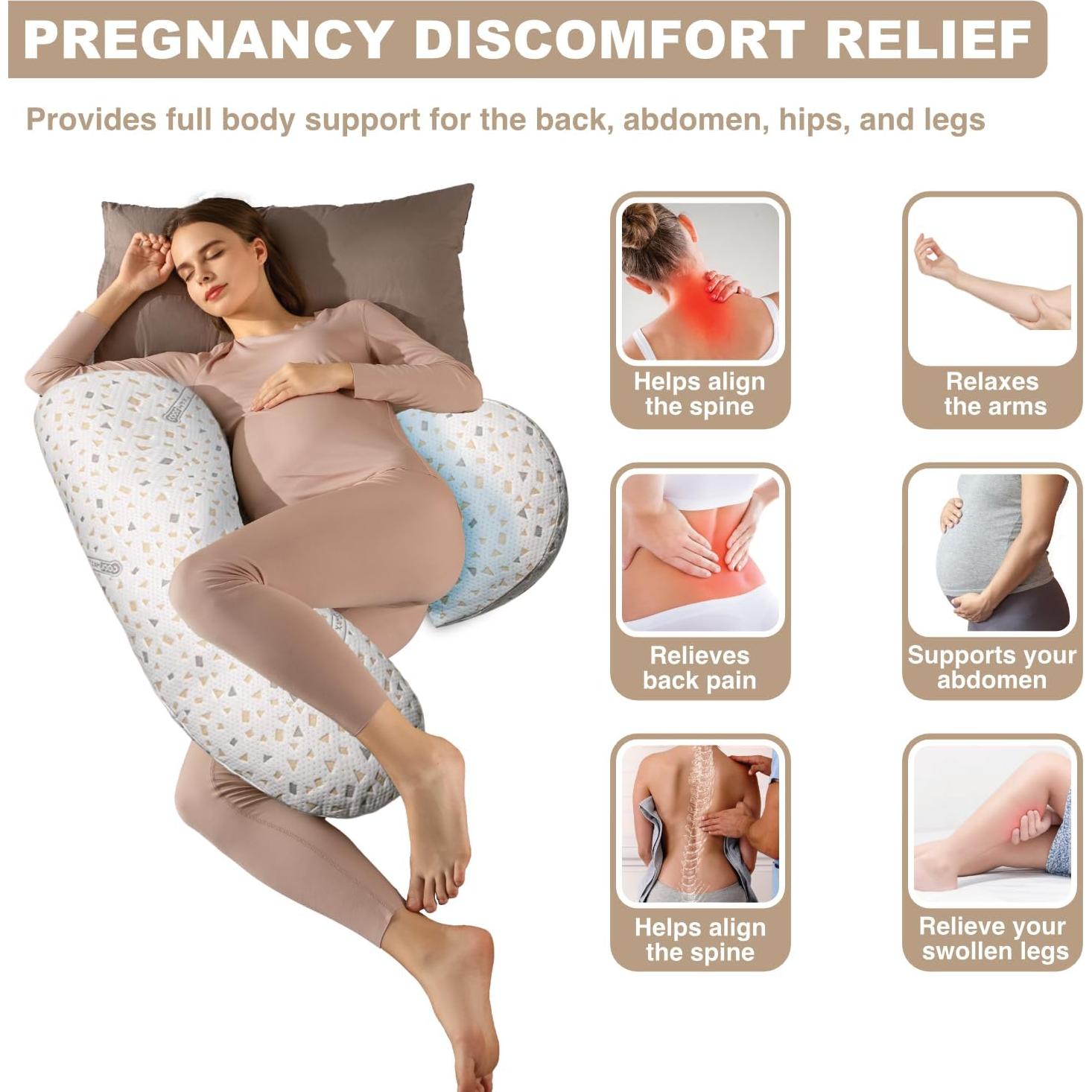 Cojín de Embarazo Anfrandce Grande Forma de L Soporte Total