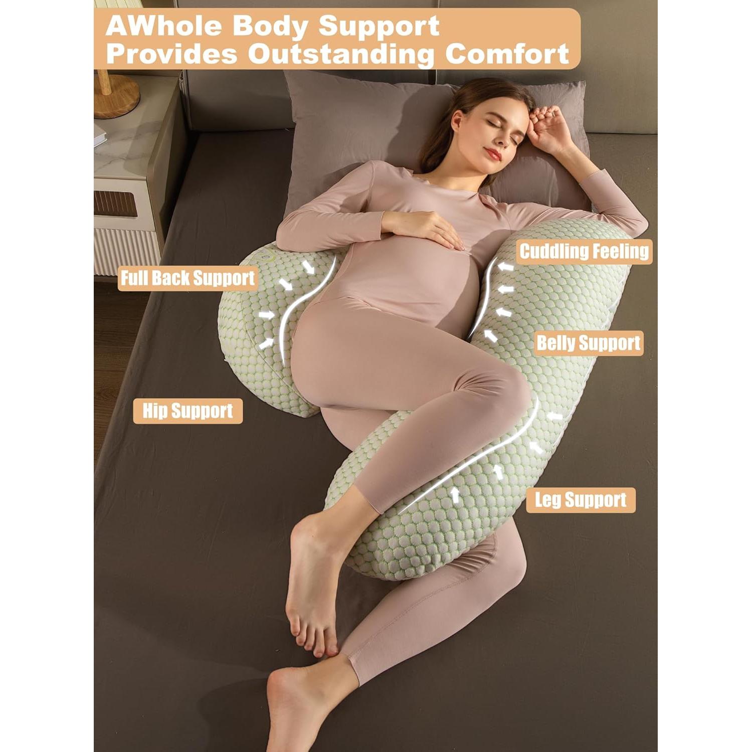 Cojín de Embarazo Anfrandce Grande Forma de L Soporte Total
