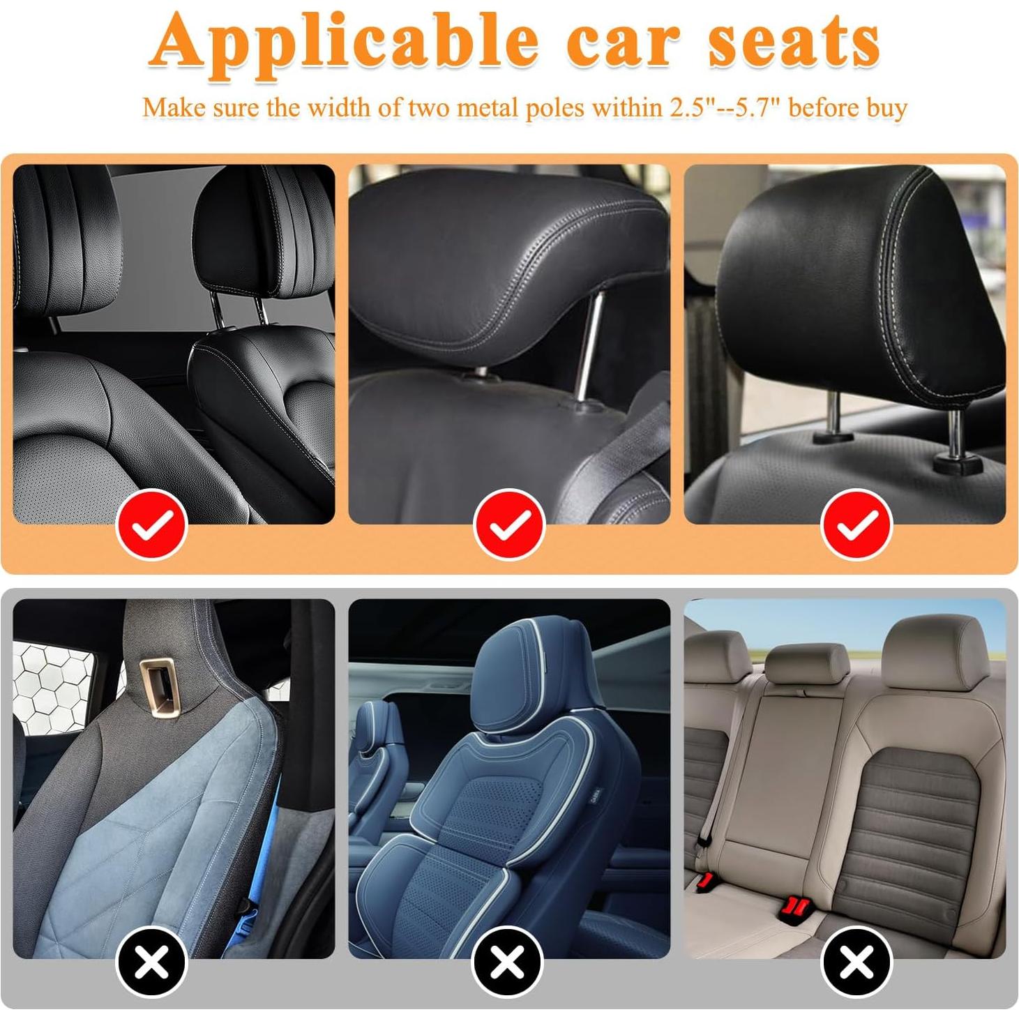 Almohada Reposacabezas TEEPIRE Ajustable para Automóvil 360°