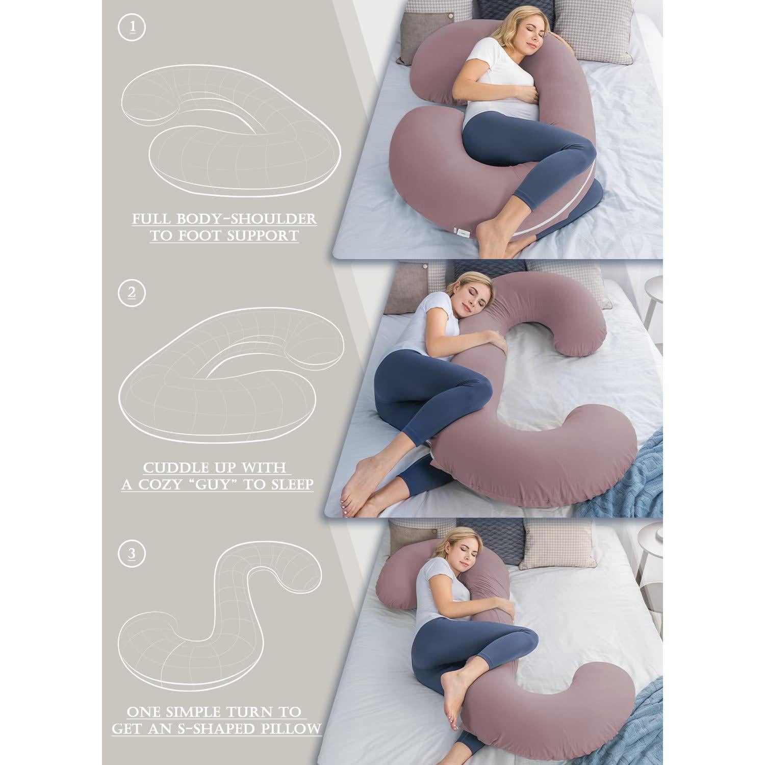 Almohada de Embarazo INSEN en Forma de C 147 cm Rosa