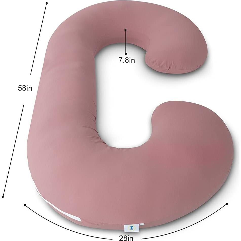Almohada de Embarazo INSEN en Forma de C 147 cm Rosa