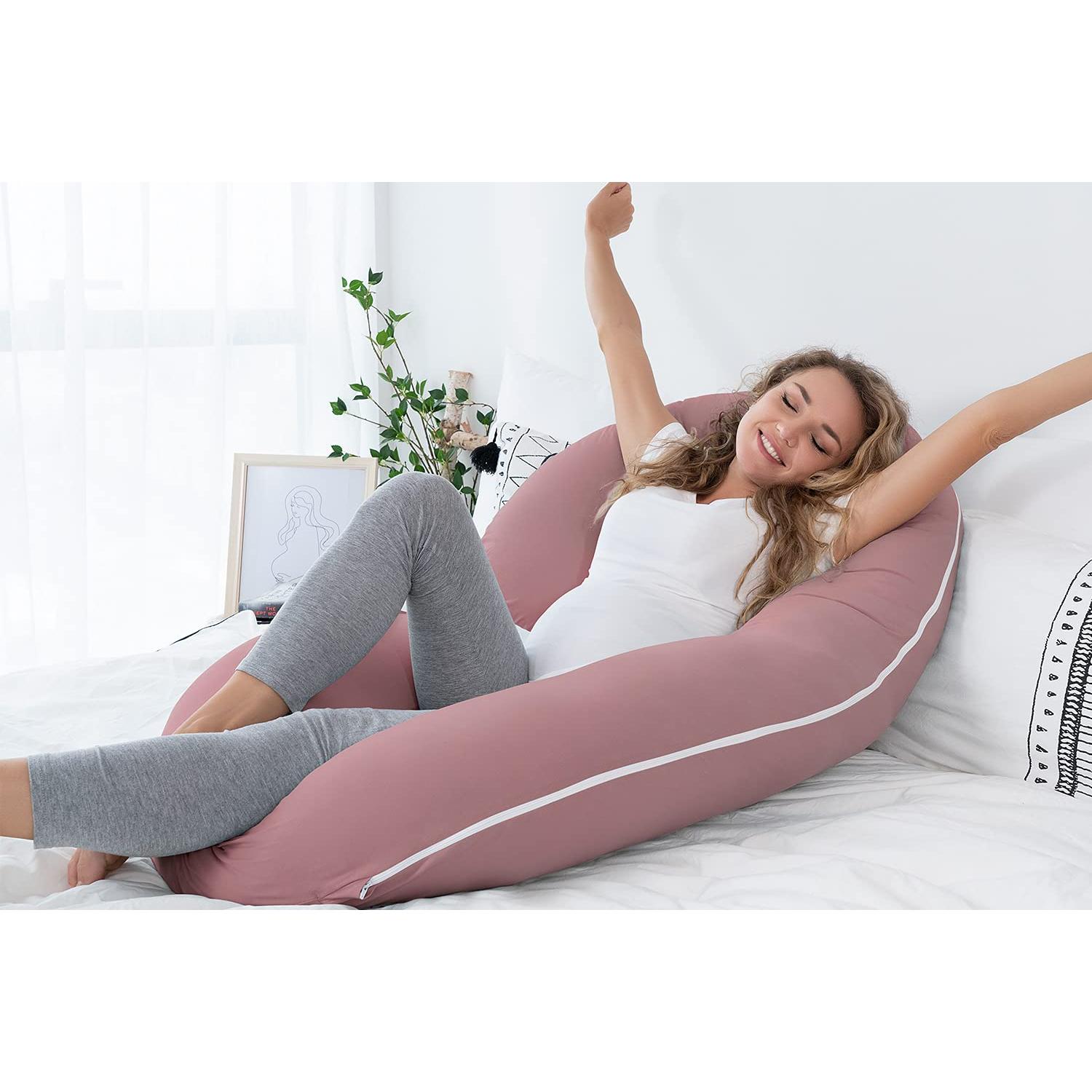 Almohada de Embarazo INSEN en Forma de C 147 cm Rosa