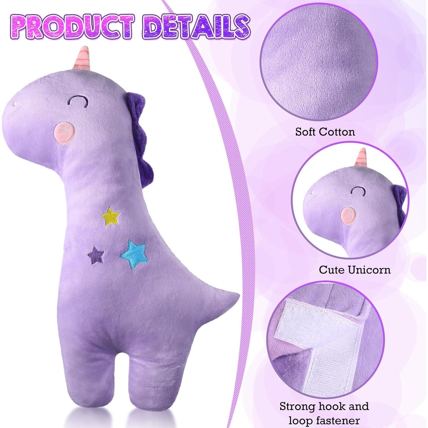 Funda de Almohada para Cinturón de Seguridad Niños Lenwen 2 Pcs Unicornio Violeta