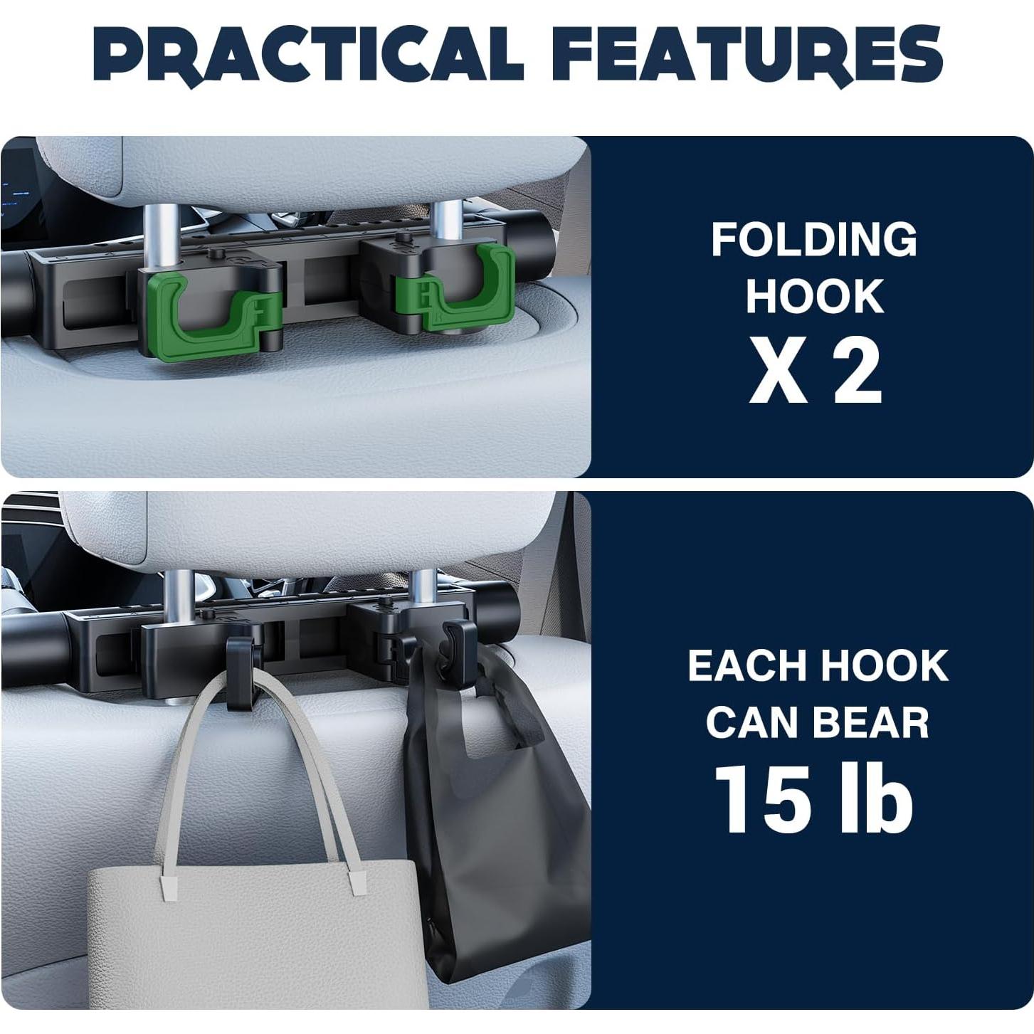 Almohada de Reposacabezas WAPEXNOS Ajustable 180° para Coche