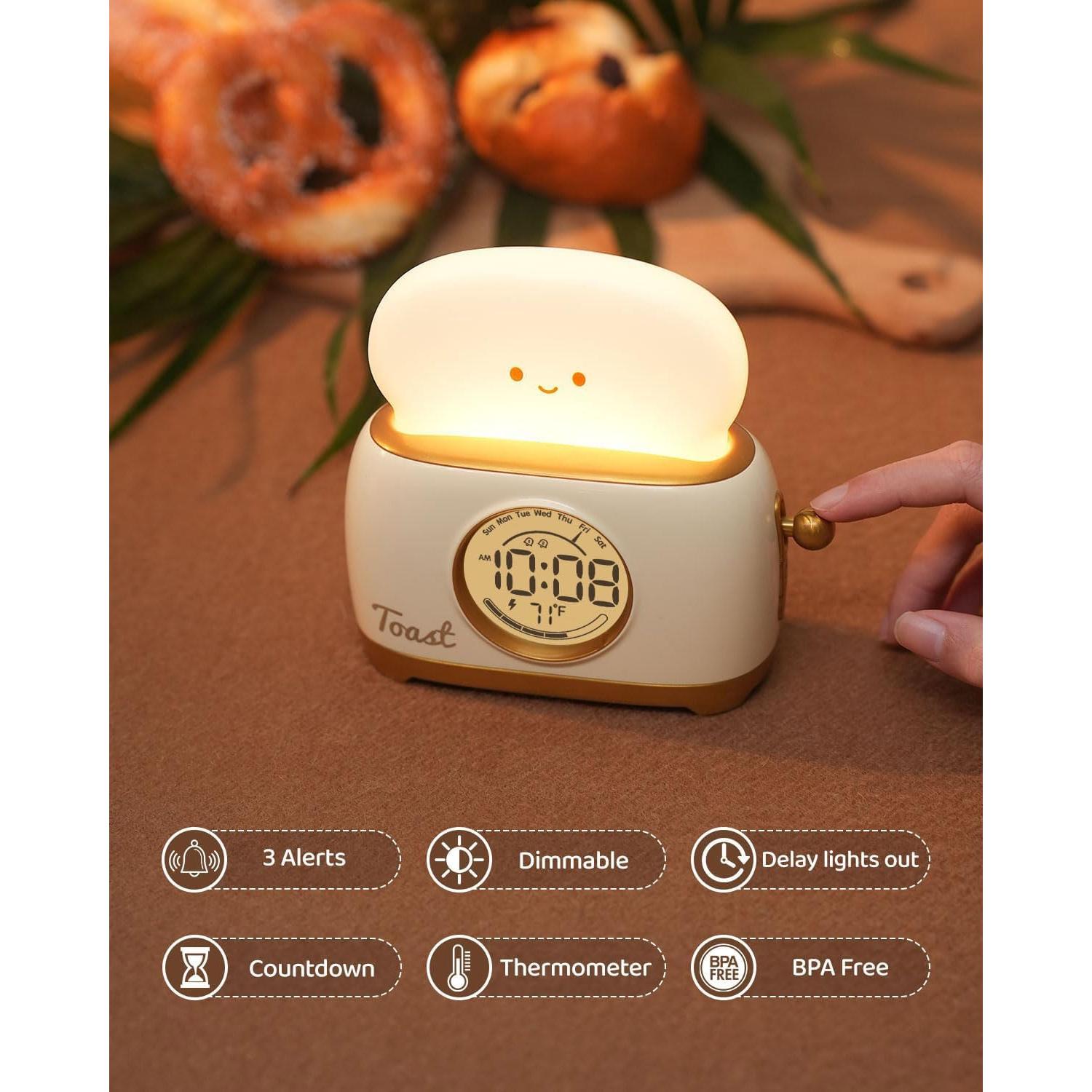 Reloj Despertador Tostadora BANDIANCY Amarillo Recargable