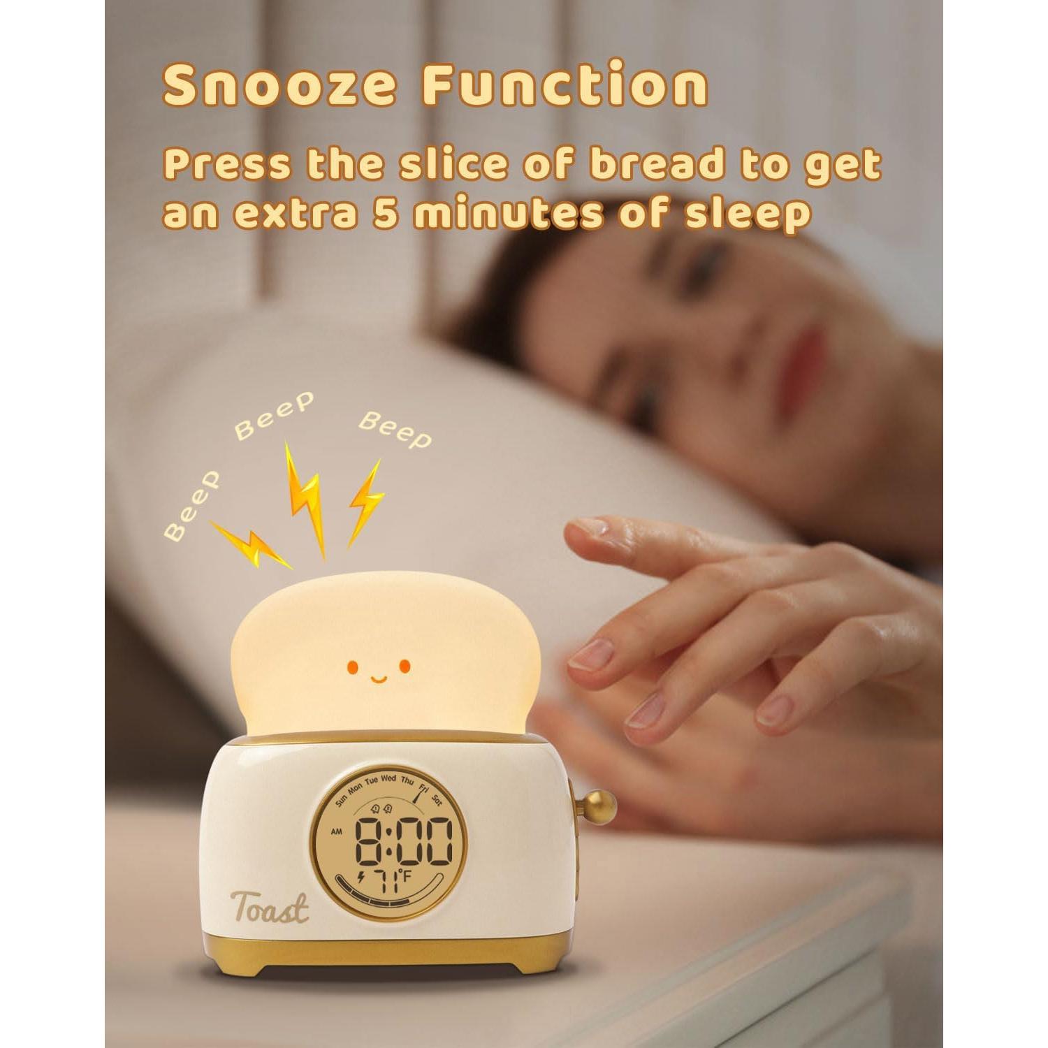 Reloj Despertador Tostadora BANDIANCY Amarillo Recargable