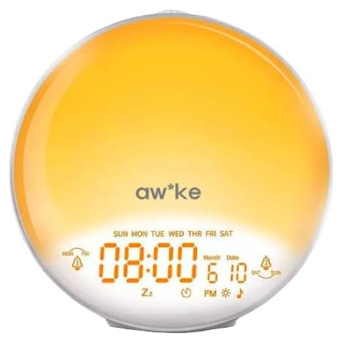 Reloj Despertador Amanecer aw*ke S100 Luz LED Ajustable