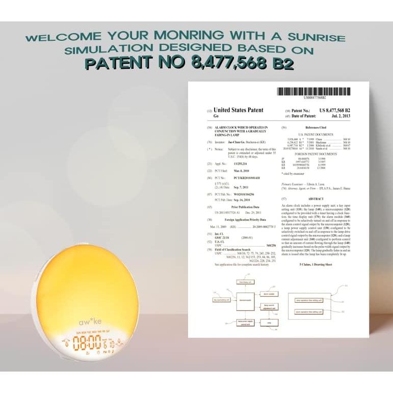 Reloj Despertador Amanecer aw*ke S100 Luz LED Ajustable