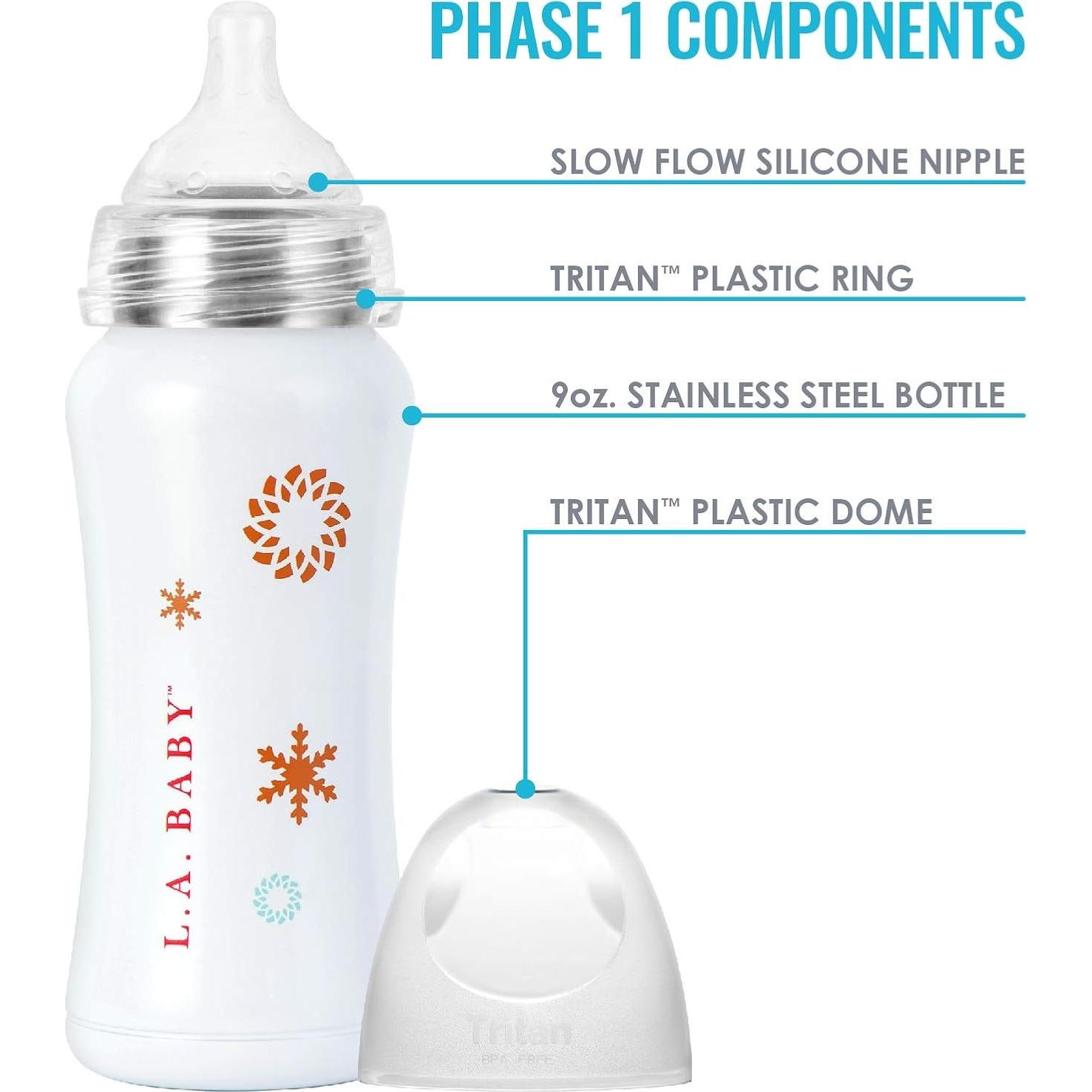 Botella Térmica para Bebé LA Baby 266ml Acero Inoxidable Aislada