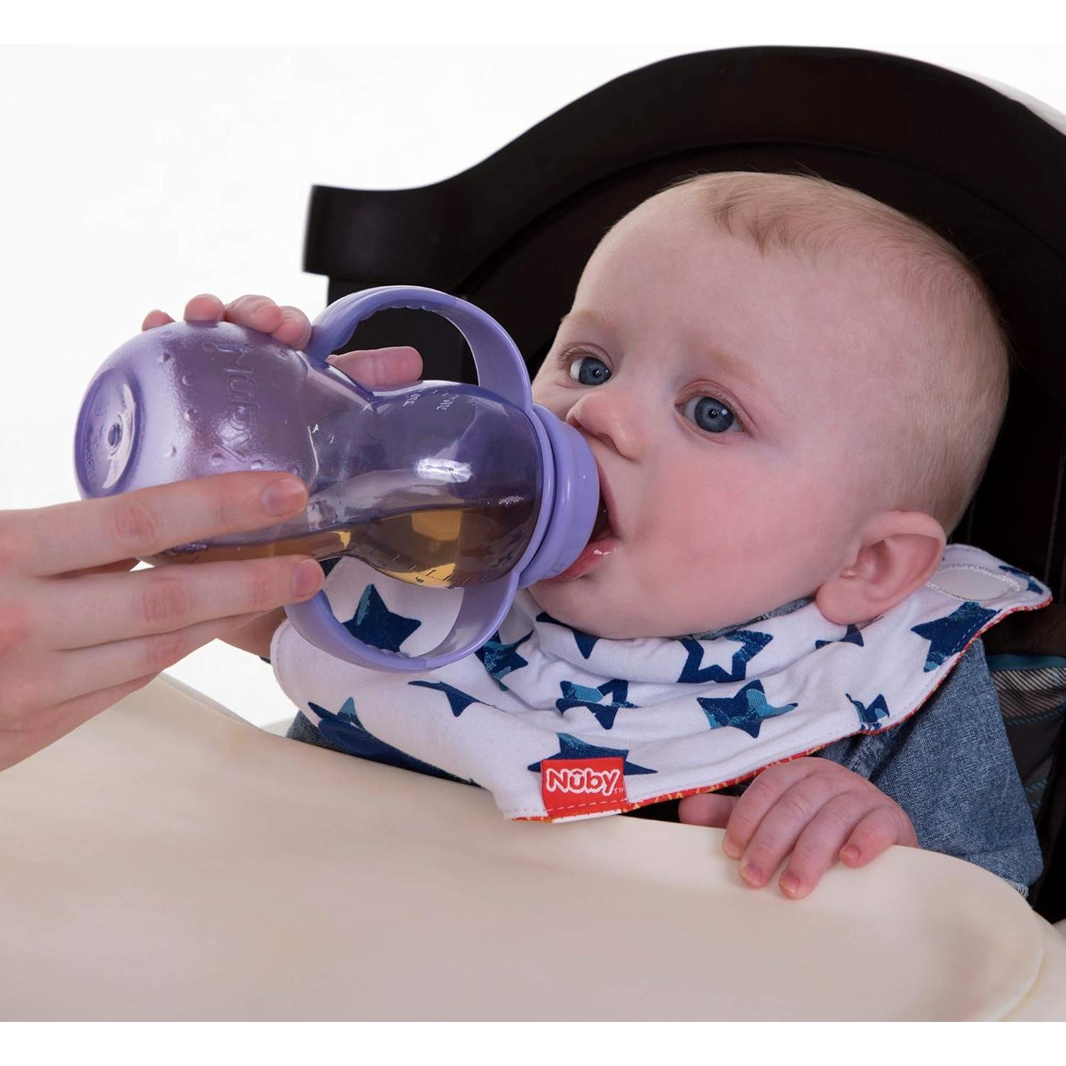 Biberón Nuby Non-Goteo 3 Etapas 320 ml Rosa