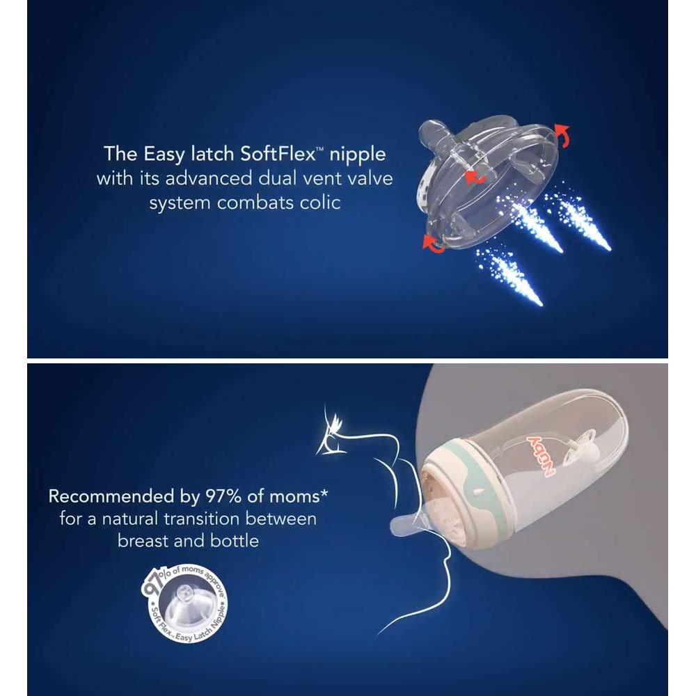 Botella de Silicona Nuby Comfort 360 Plus 240 ml Anti-Cólicos