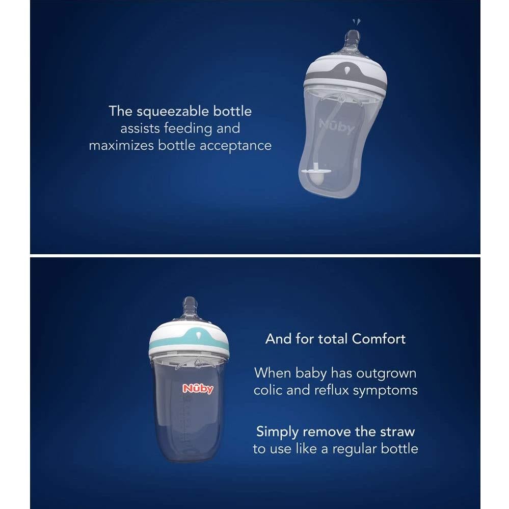 Botella de Silicona Nuby Comfort 360 Plus 240 ml Anti-Cólicos