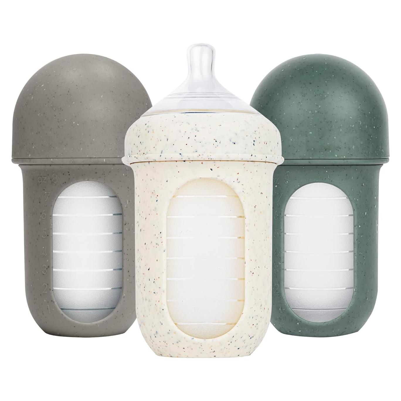 Botellas Anticólico Boon Nursh 8 Oz Silicona Verde Manchado