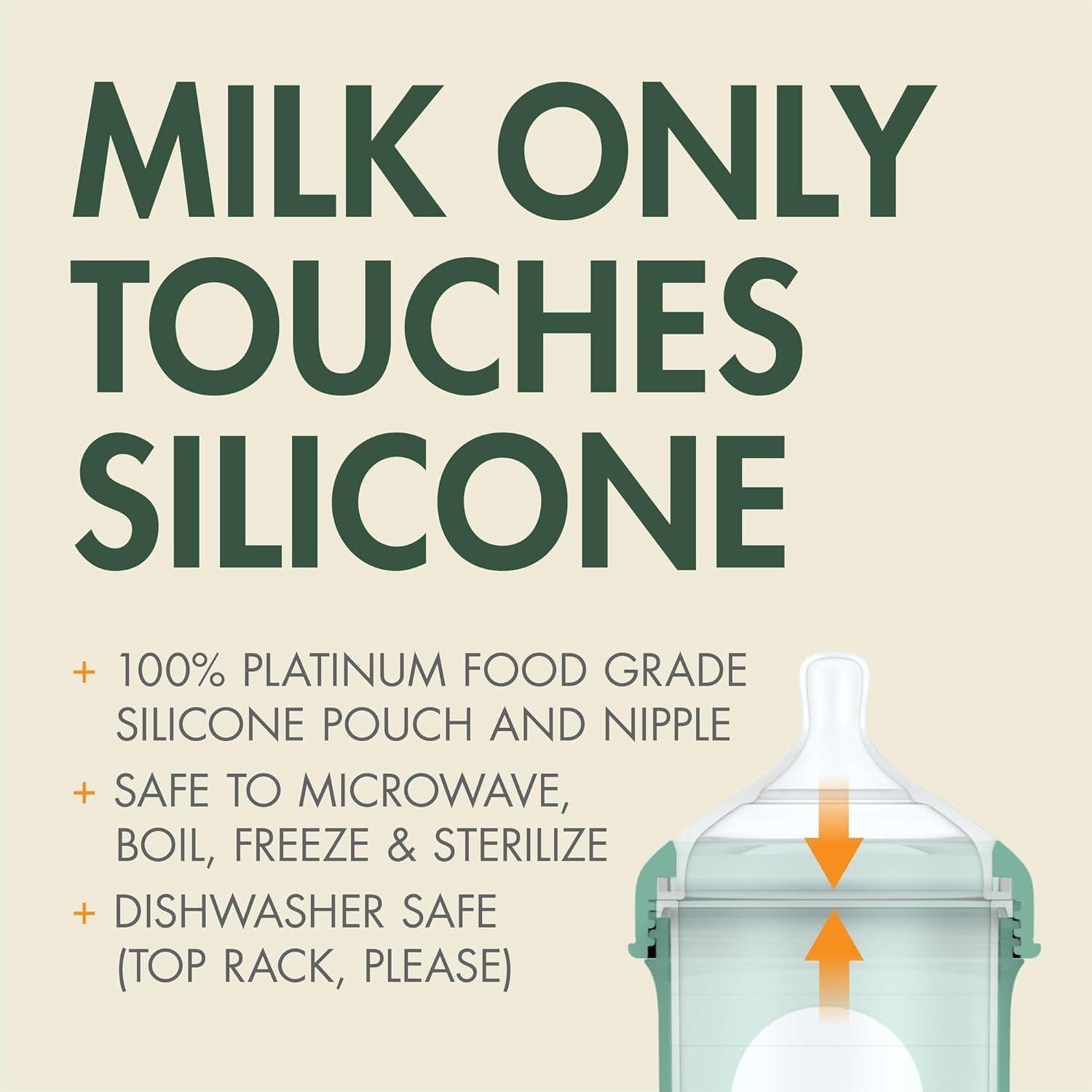 Botellas Anticólico Boon Nursh 8 Oz Silicona Verde Manchado