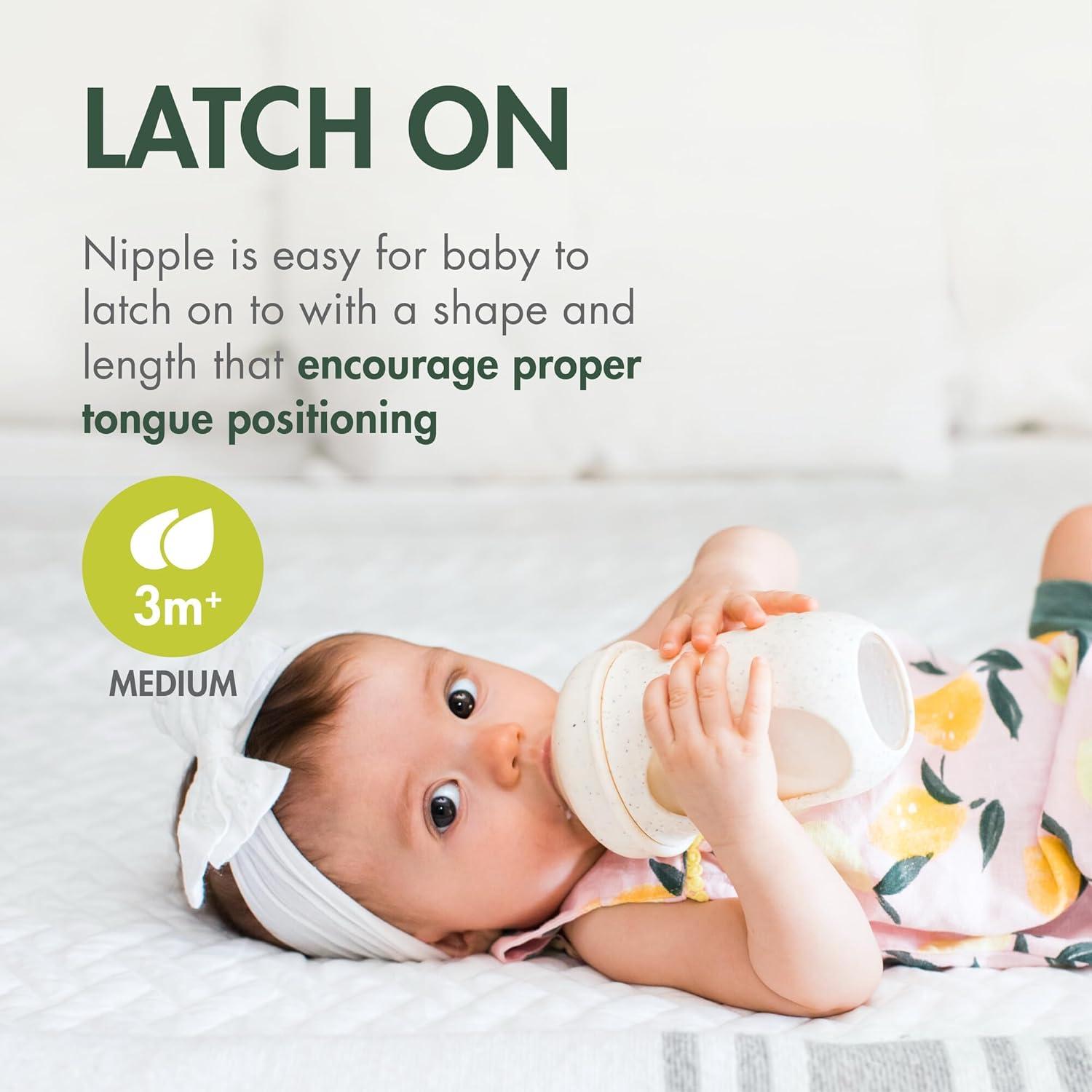 Botellas Anticólico Boon Nursh 8 Oz Silicona Verde Manchado