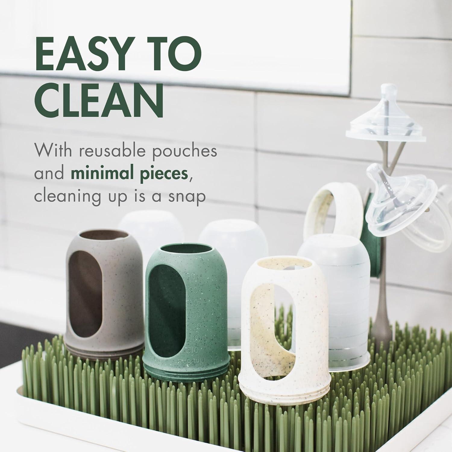 Botellas Anticólico Boon Nursh 8 Oz Silicona Verde Manchado