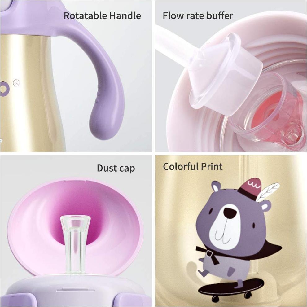 Taza Sippy POTATO 6 oz Verde con Popote a Prueba de Derrames