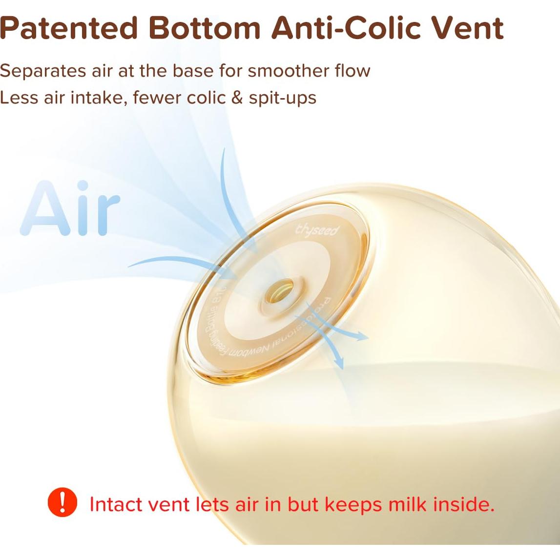 Botella Anti-Cólico PPSU Thyseed 148ml con Tetina Ventilada