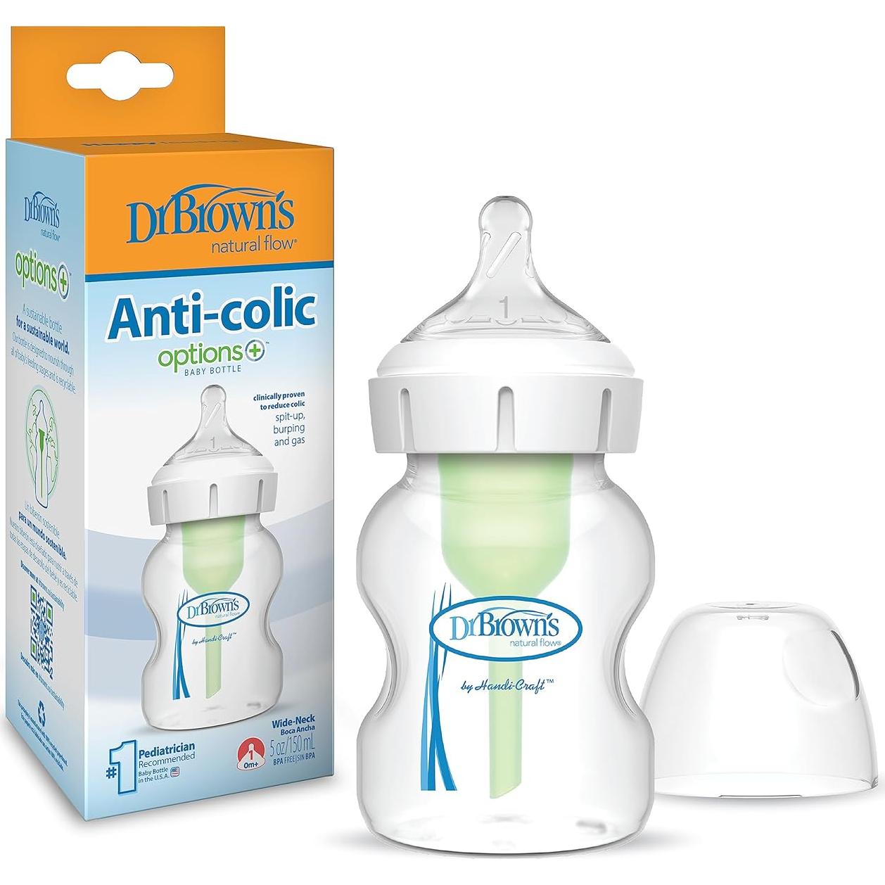 Botella Dr. Brown's Natural Flow Cuello Ancho 150 mL Anti-Cólico