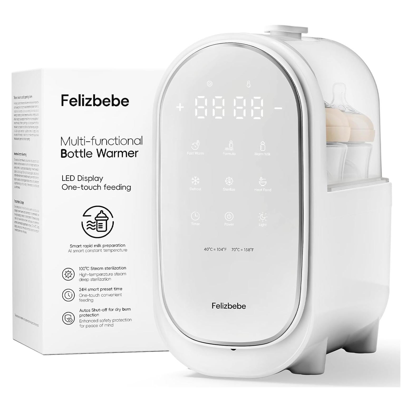 Calentador de Botellas Doble Felizbebe 11 en 1 con Luz Nocturna