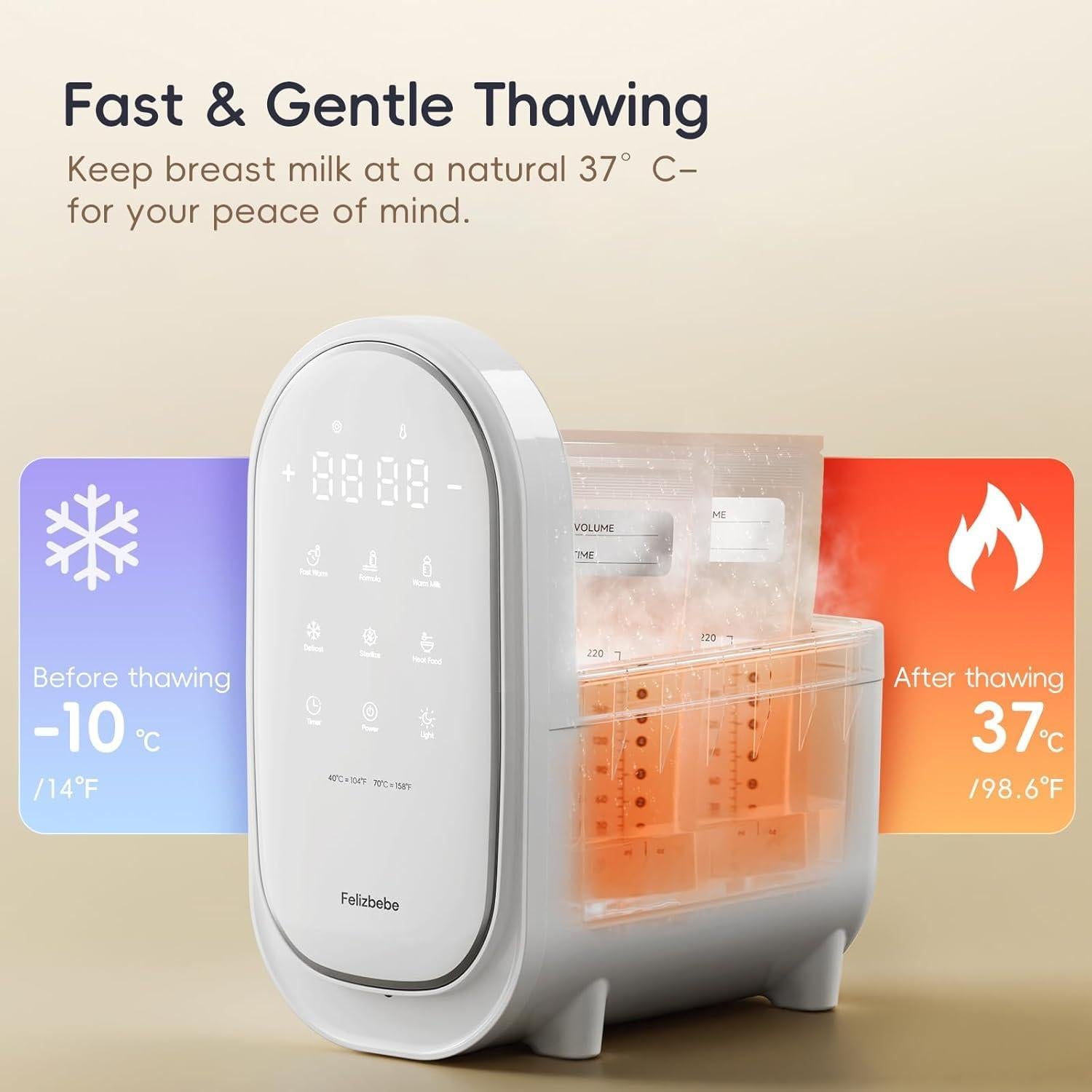 Calentador de Botellas Doble Felizbebe 11 en 1 con Luz Nocturna