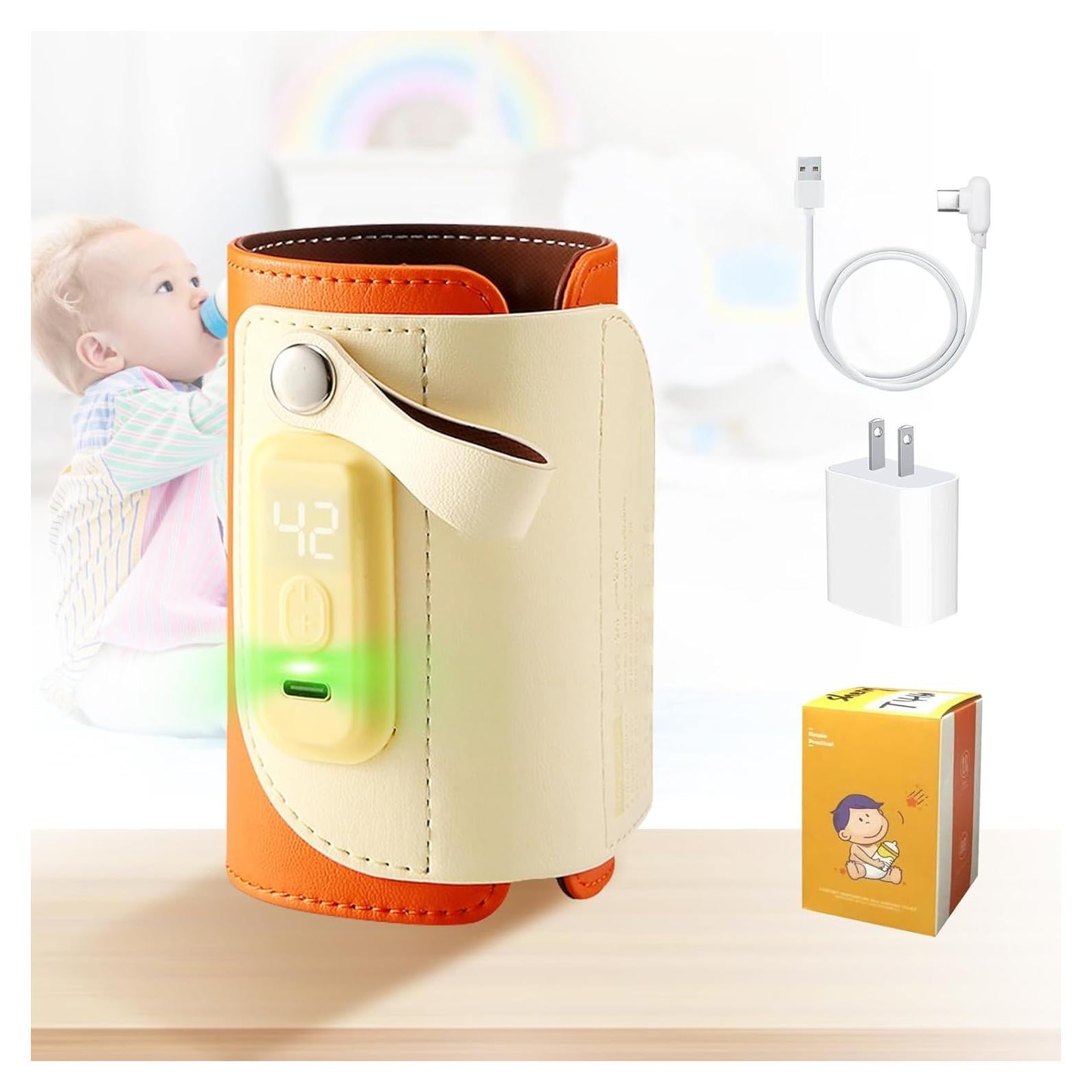 Calentador de Biberones Portátil 18W con Pantalla LED y Control de Temperatura