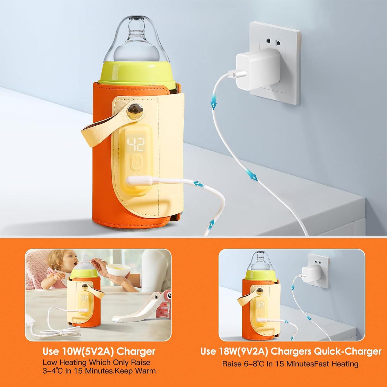 Calentador de Biberones Portátil 18W con Pantalla LED y Control de Temperatura