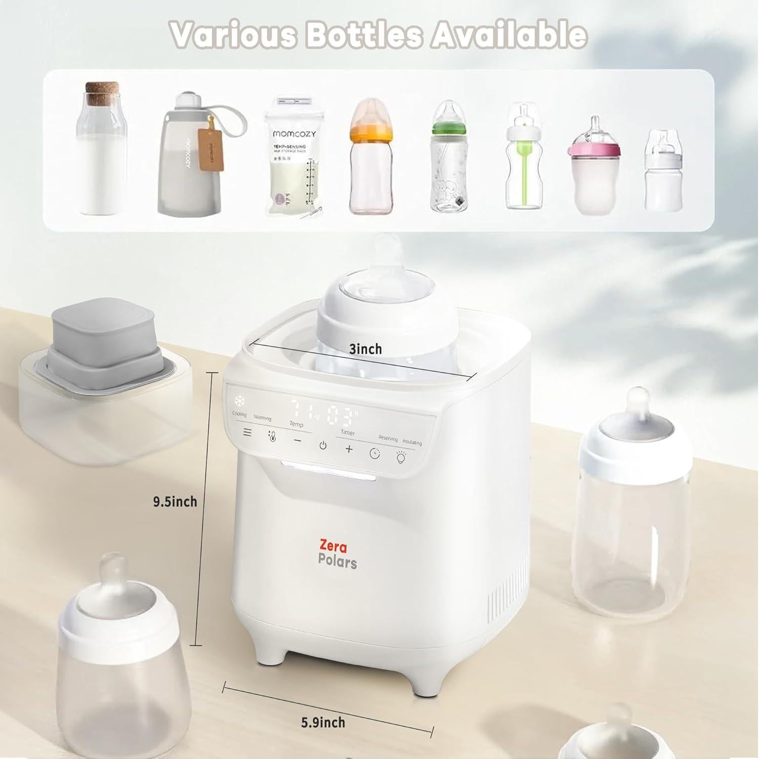 Calentador de Biberones ZeraPolars 8 en 1 Multifuncional