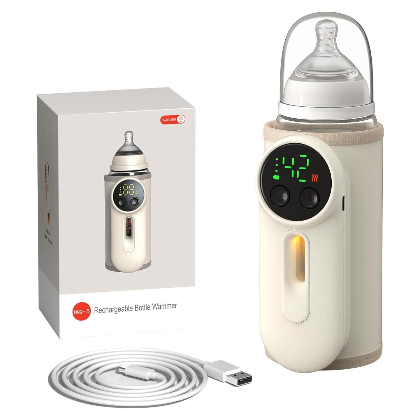 Calentador de Botellas Portátil 8000mAh con Monitor de Leche