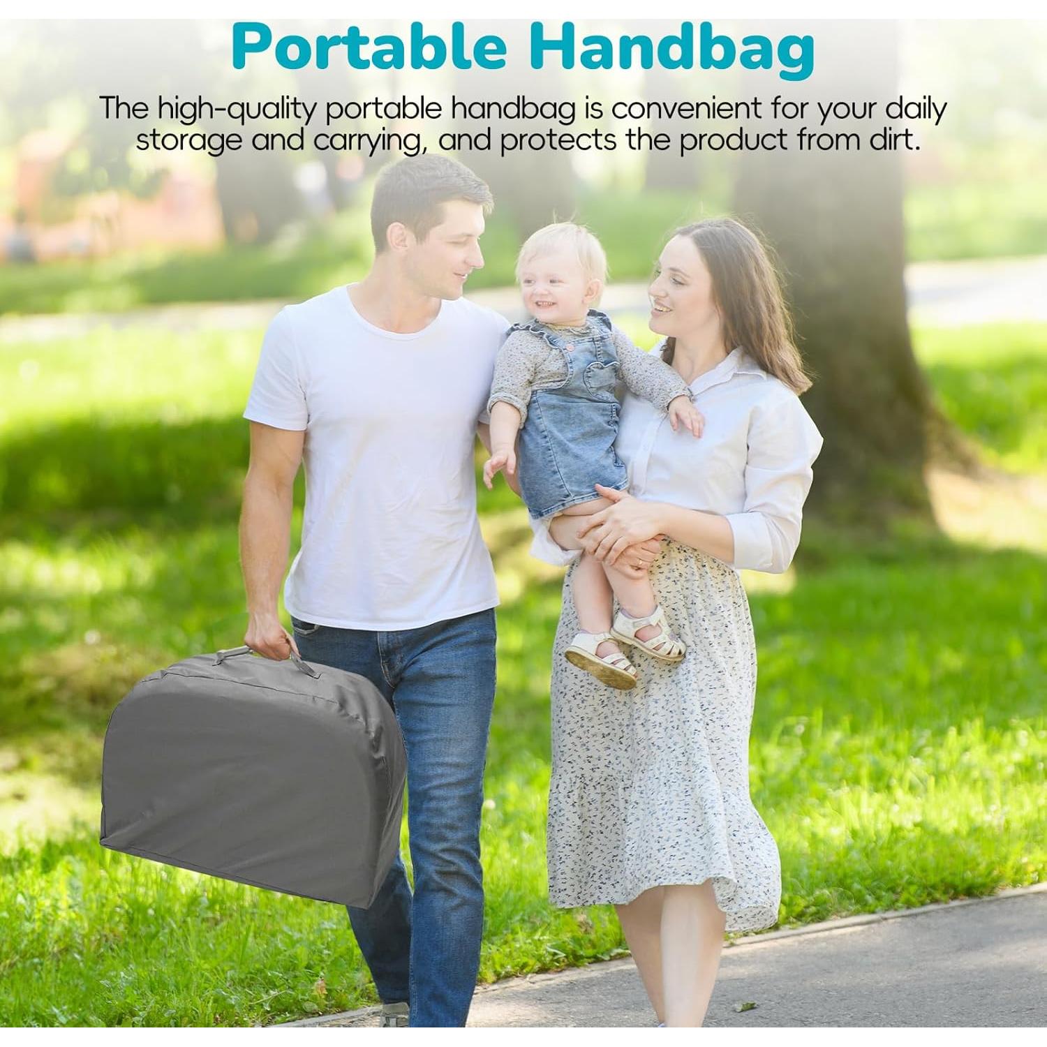 Cama y Sofá de Viaje 4 en 1 para Bebés HB609 - Gris Claro