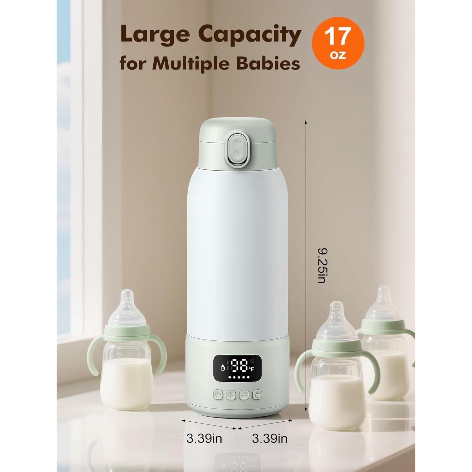 Calentador de Botellas Portátil LucGee 500 ml Rápido y Seguro