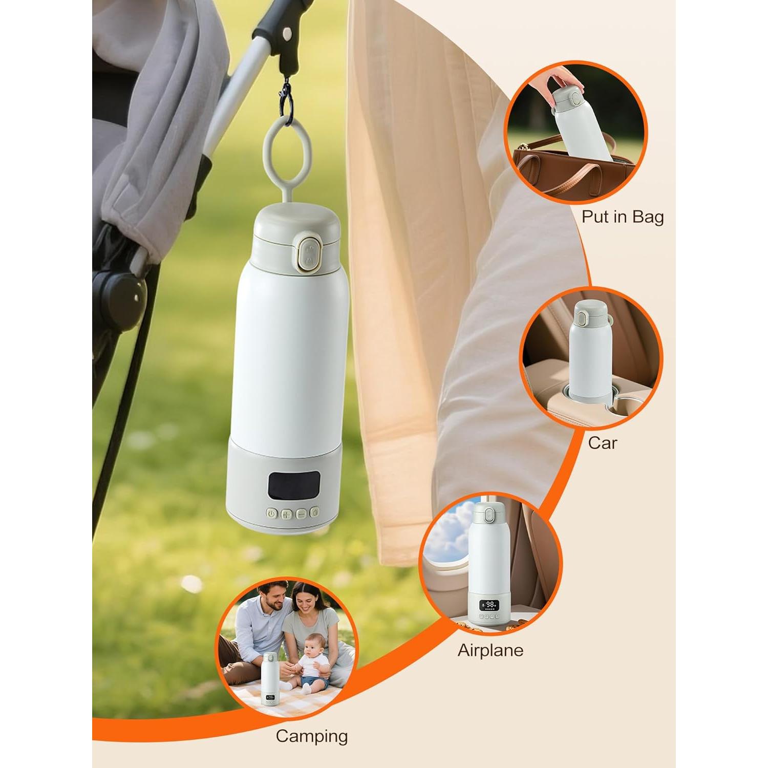 Calentador de Botellas Portátil LucGee 500 ml Rápido y Seguro