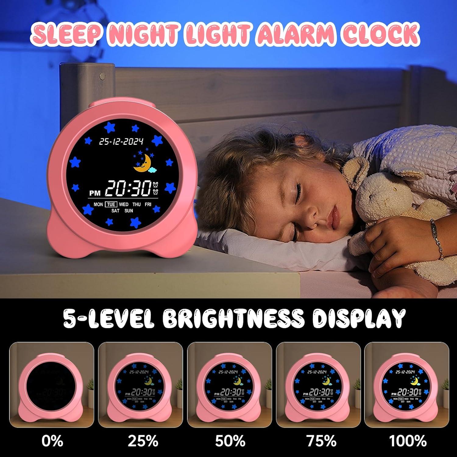 Reloj Despertador Digital Infantil SENXINGYAN Rosa Claro