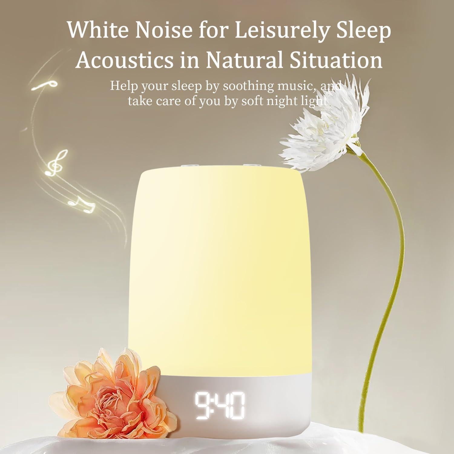 Máquina de Ruido Blanco PBFENG con Luz Nocturna y Bluetooth