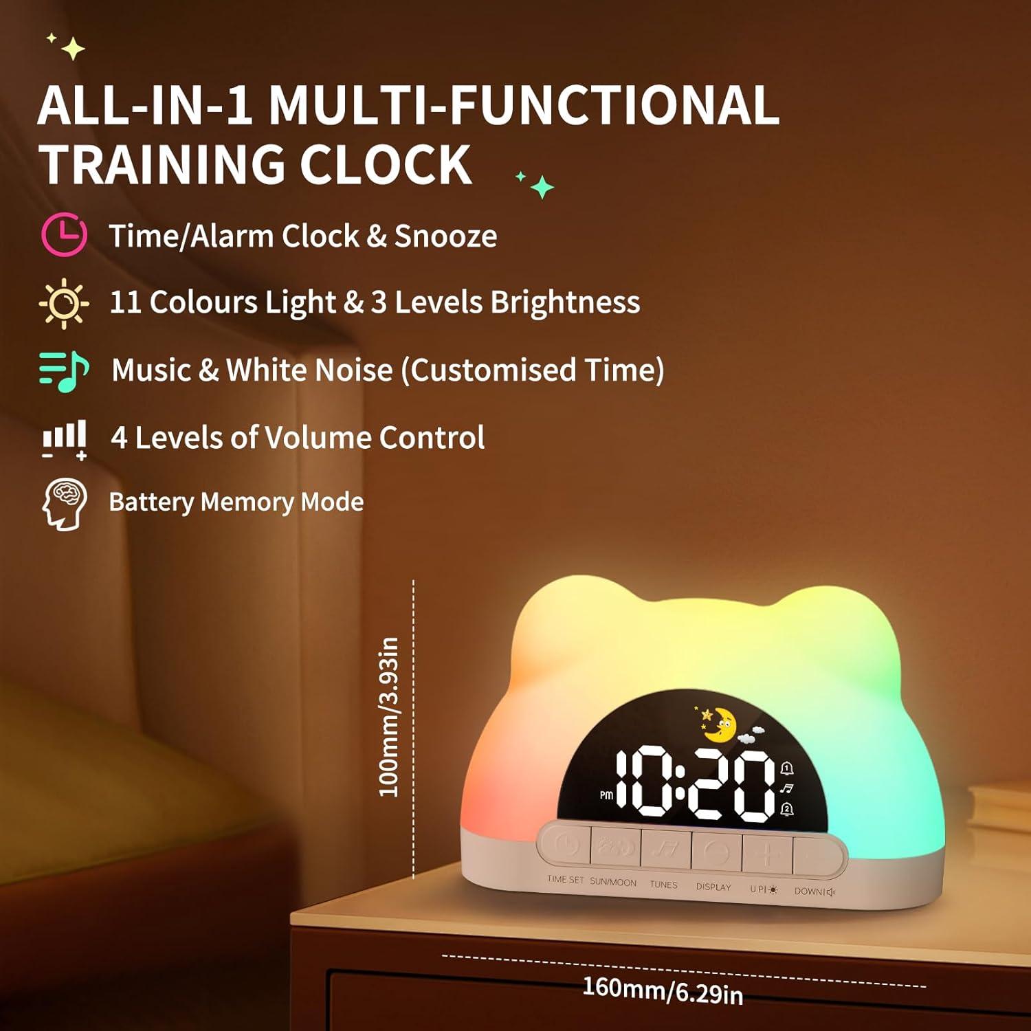 Reloj Despertador Digital Oviouit con Luz Nocturna y Sonidos