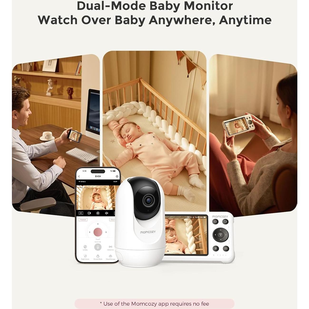 Máquina de Ruido Blanco Momcozy con Luz Nocturna y Monitor WiFi