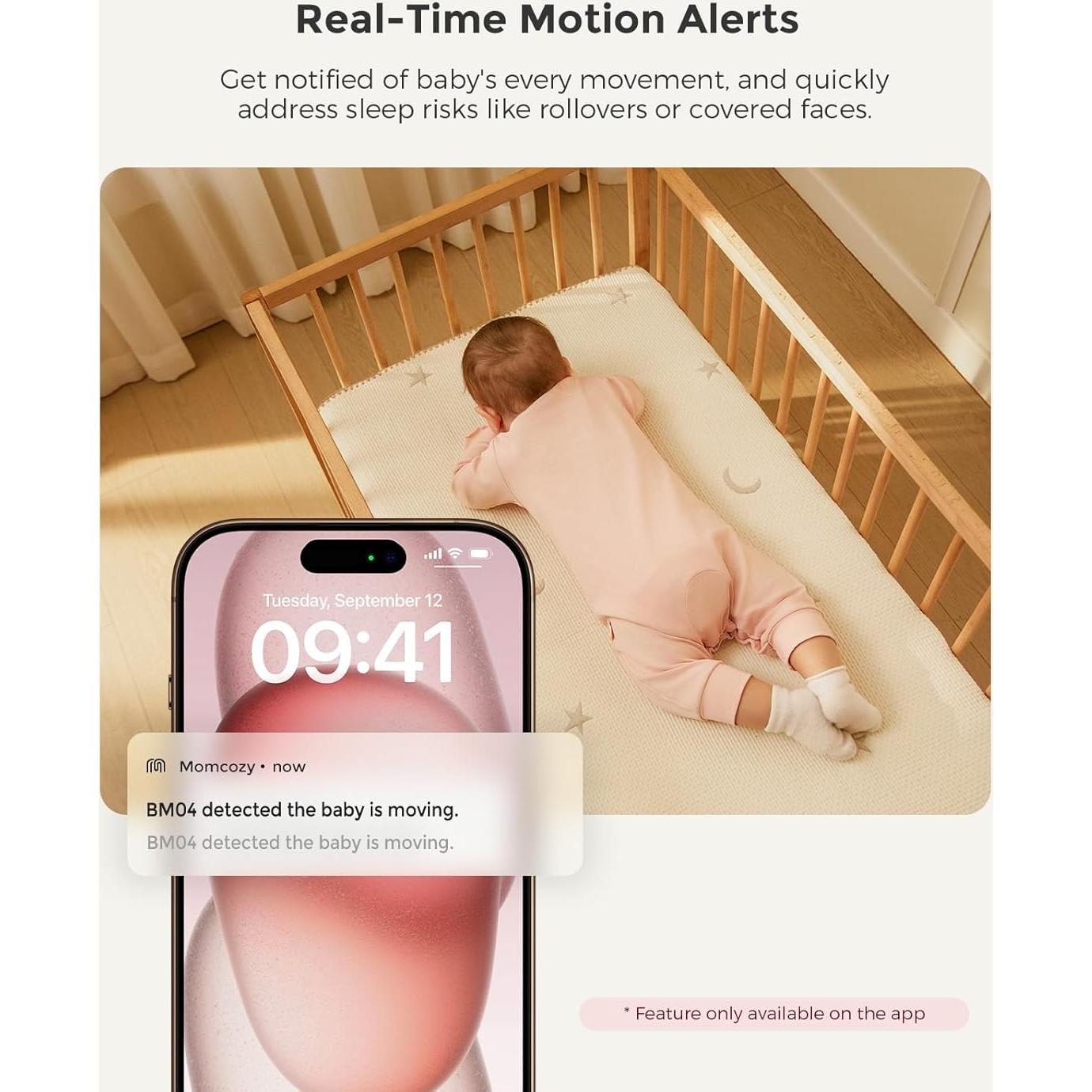 Máquina de Ruido Blanco Momcozy con Luz Nocturna y Monitor WiFi