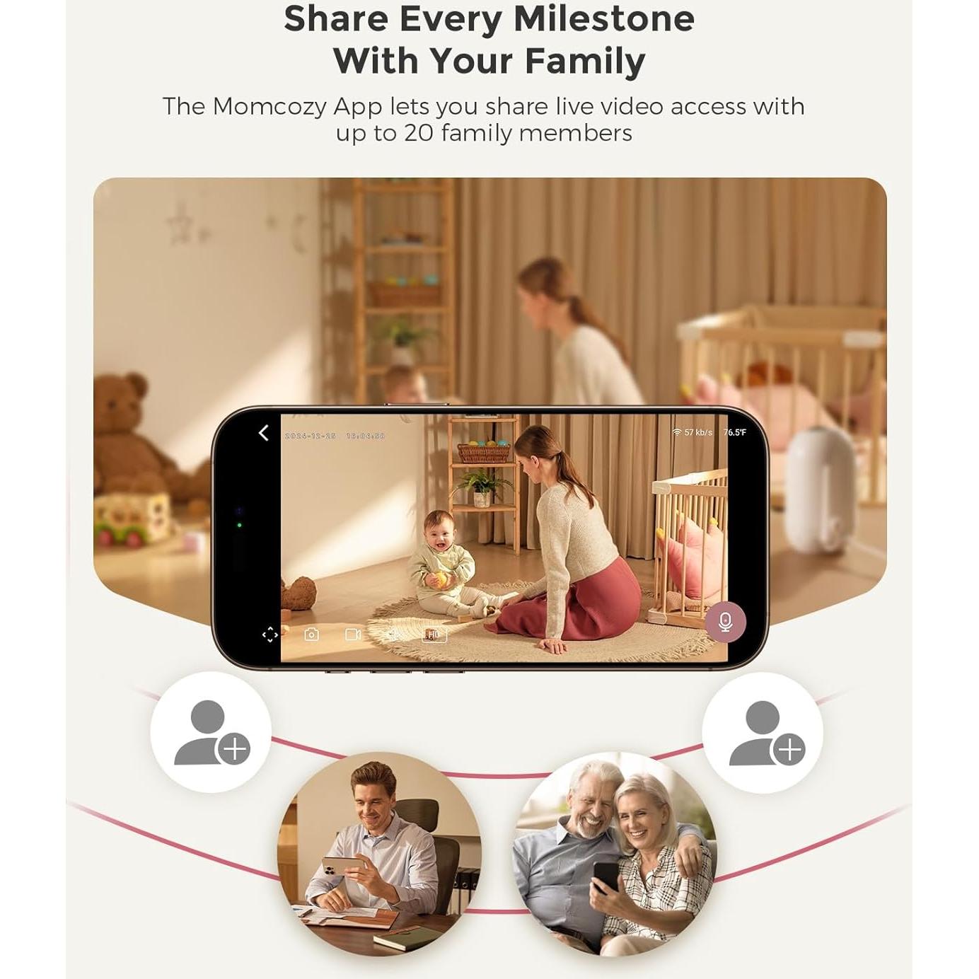 Máquina de Ruido Blanco Momcozy con Luz Nocturna y Monitor WiFi