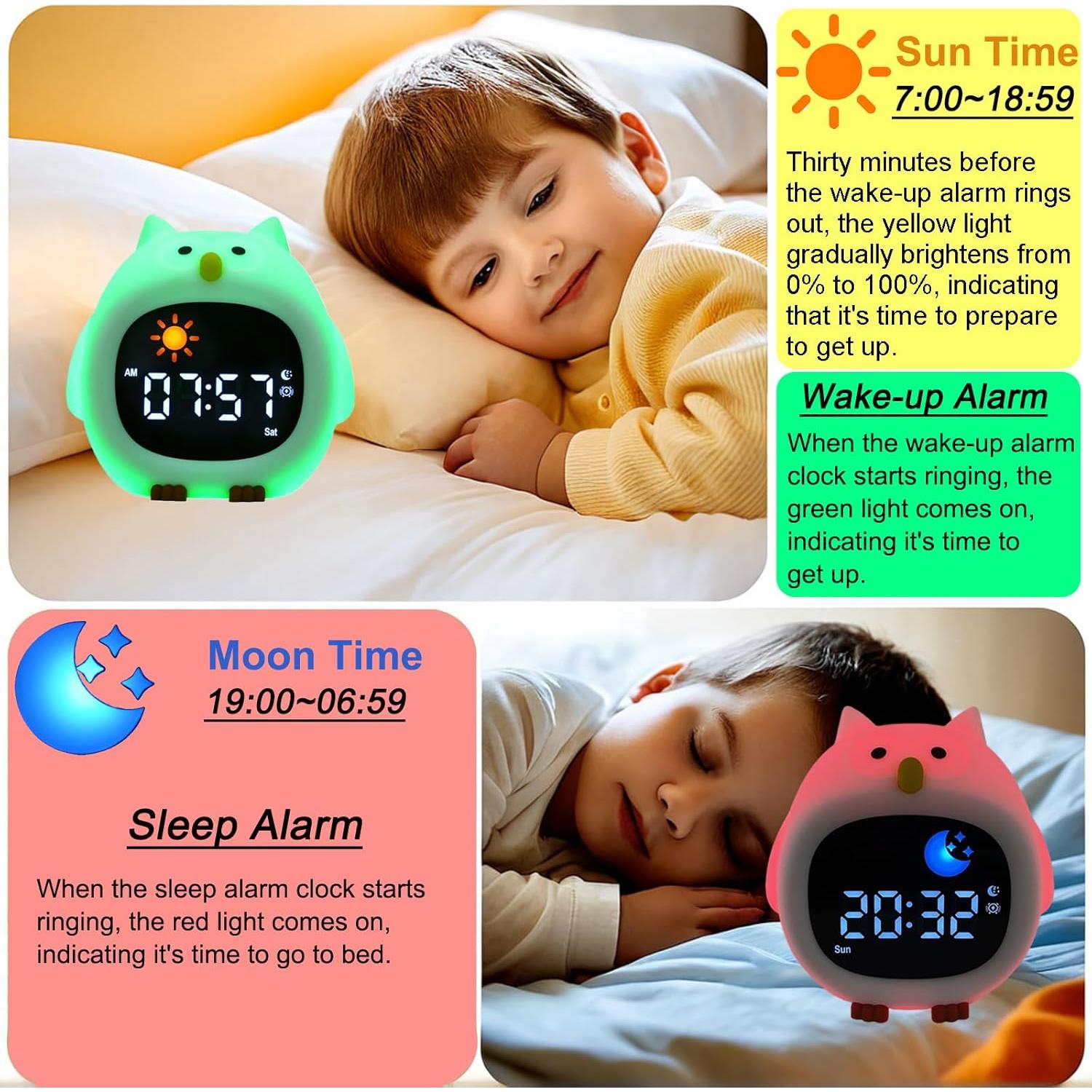 Reloj Despertador Digital xinjinhju Búho con Luz Nocturna