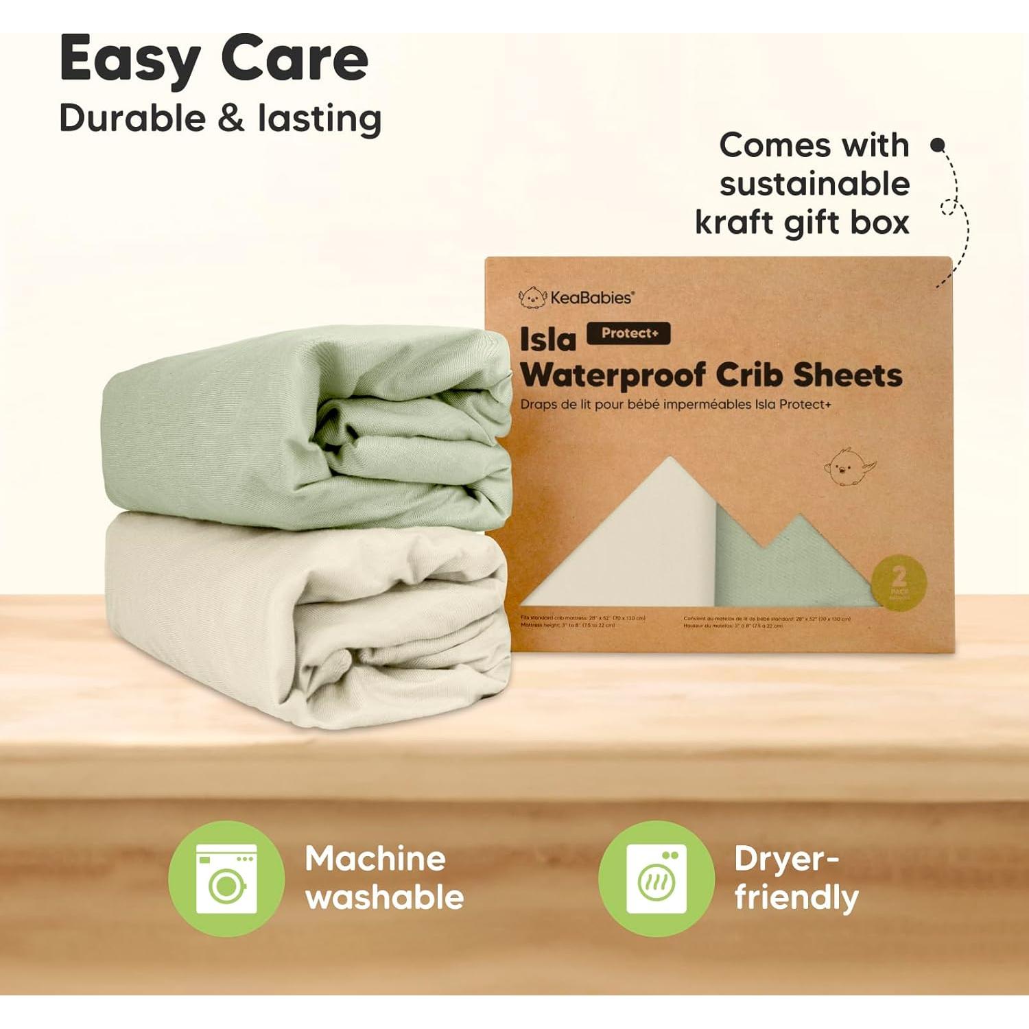 Paquete de 2 Sábanas Impermeables KeaBabies 132x71 cm