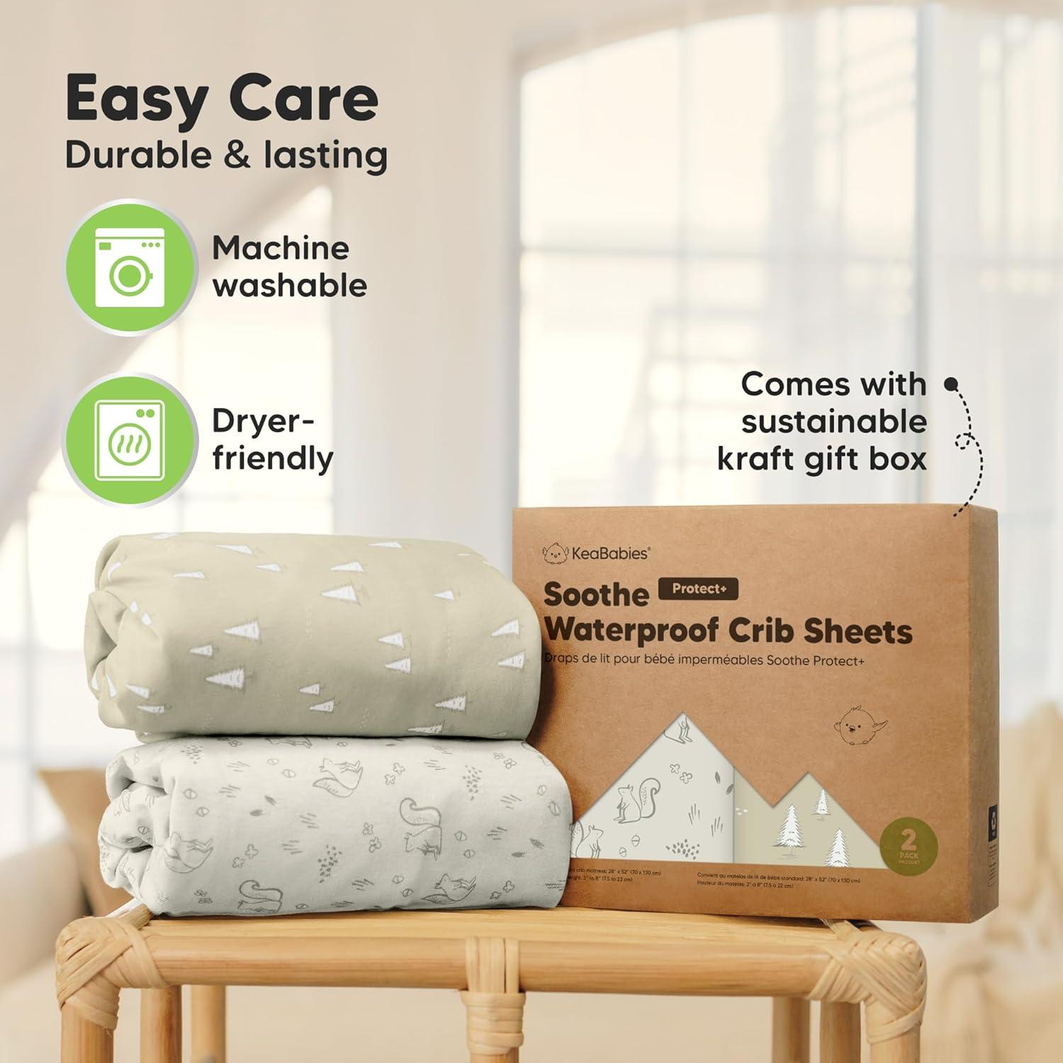 Paquete de 2 Sábanas Ajustadas Impermeables KeaBabies 132x71 cm