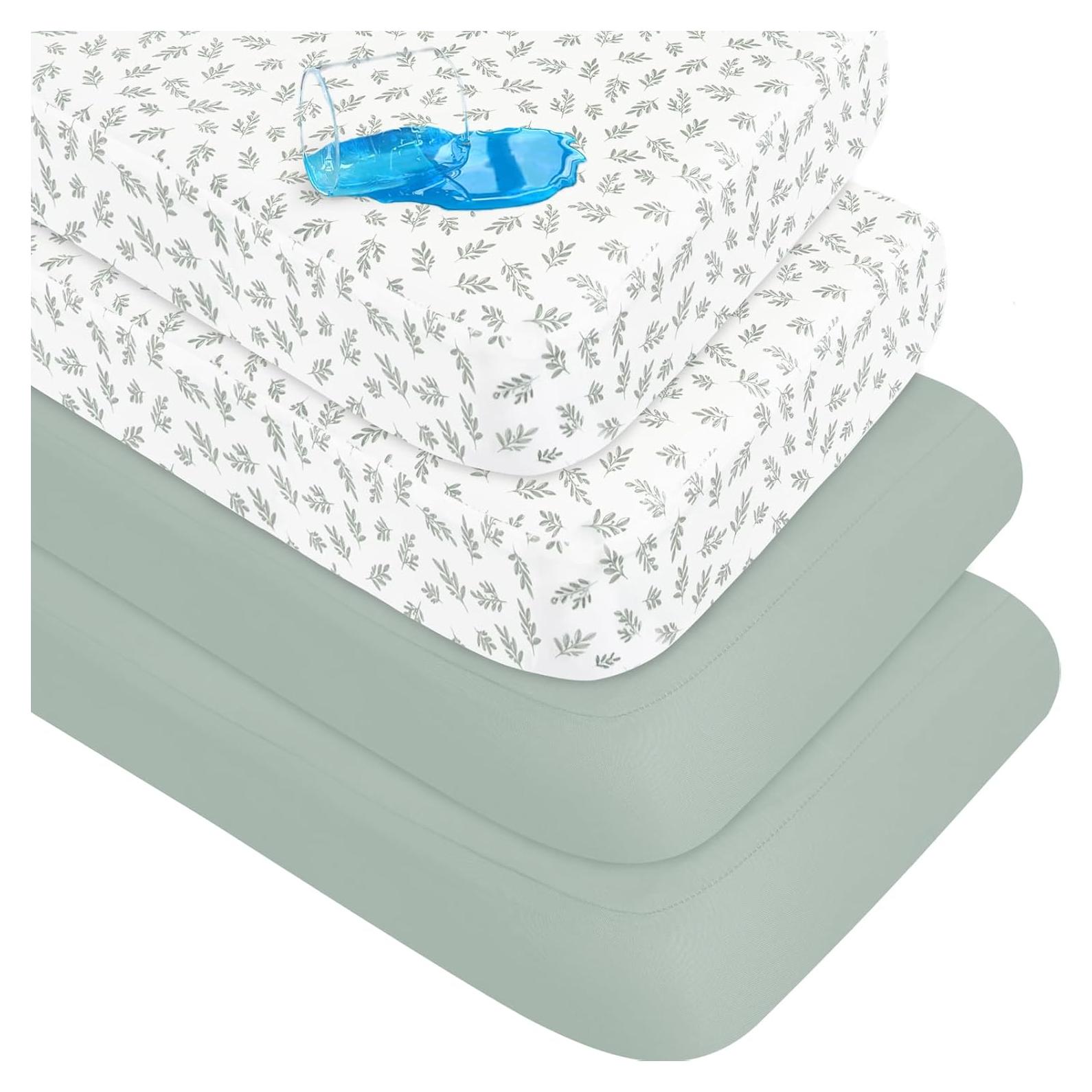 Biloban 4 Sábanas de Cuna Impermeables Microfibra 132x71cm